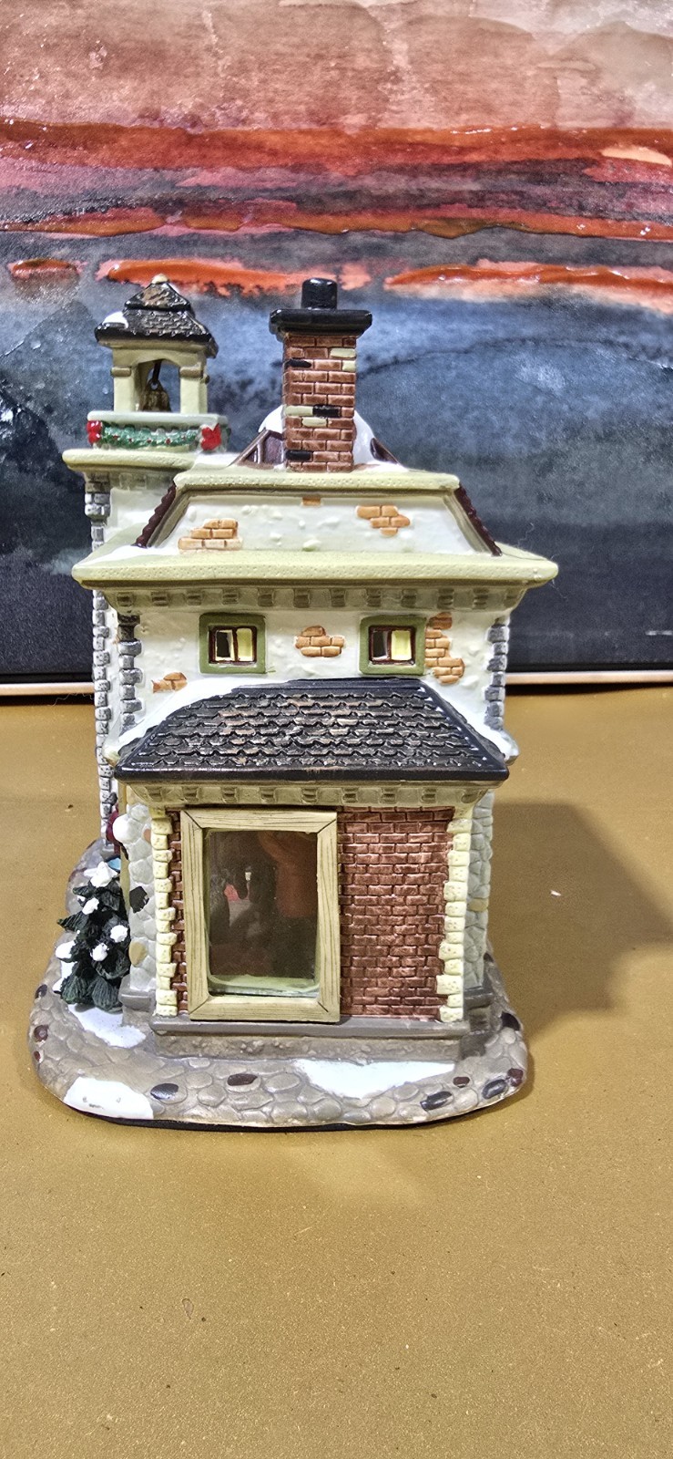 NORMAN ROCKWELL SATURDAY EVENING POST CHRISTMAS VILLAGE BOX FIRE TO THE RESCUE