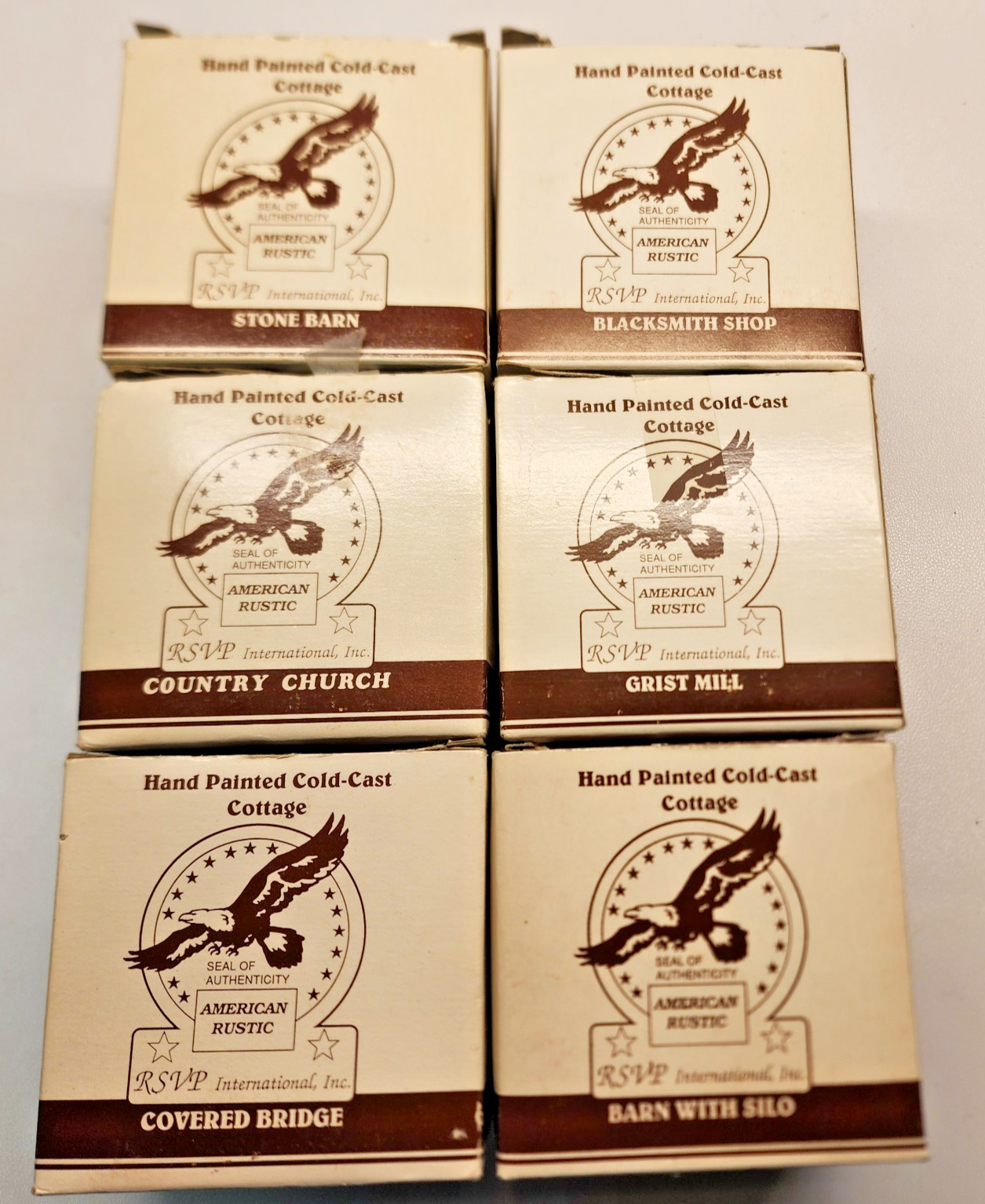 Christmas Village The American Rustic Series Complete Set Country Cottages 1989