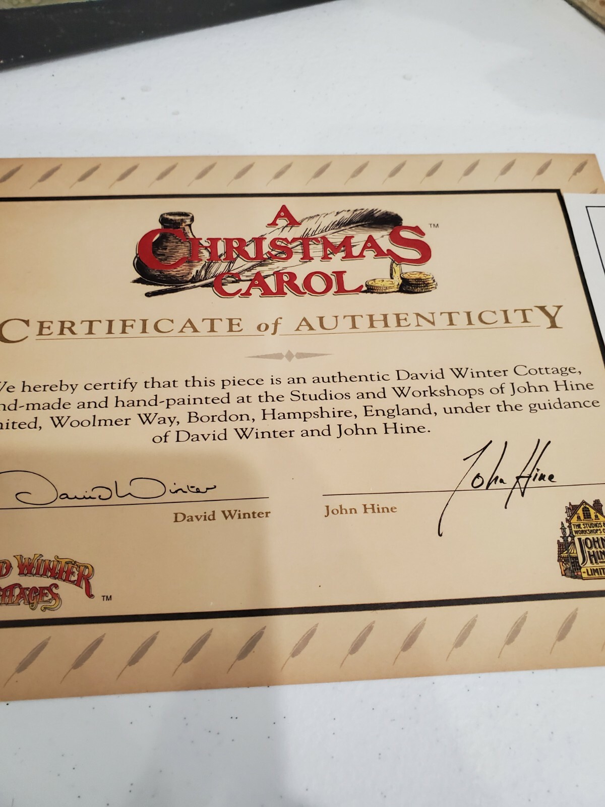 1989 DAVID WINTER Cottages A Christmas Carol Parish Church ORIGINAL BOX & COA