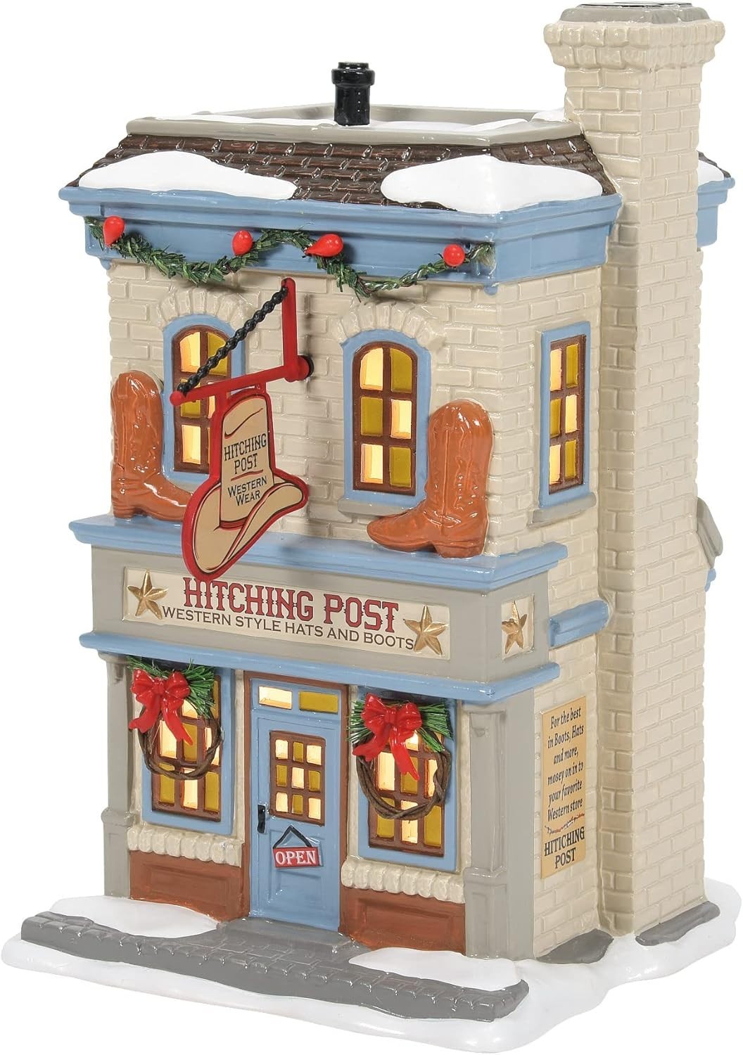 Department 56 Snow Village Hitching Post Western Wear Lit Building 6007624 NEW T