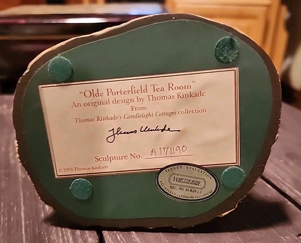 Hawthorne Olde Porterfield Tea Room Thomas Kinkade Candlelight Cottage W Box