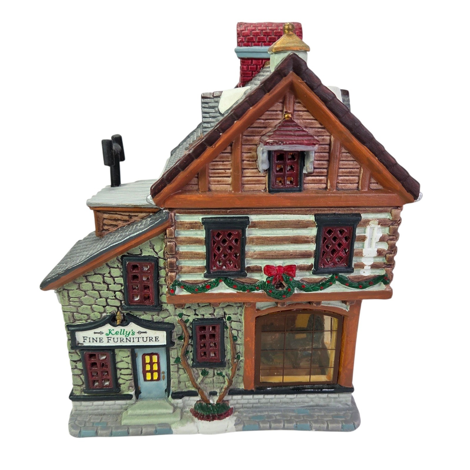 Lemax Christmas Village Kellys Fine Furniture Lighted Holiday 2000 Box Vtg Read