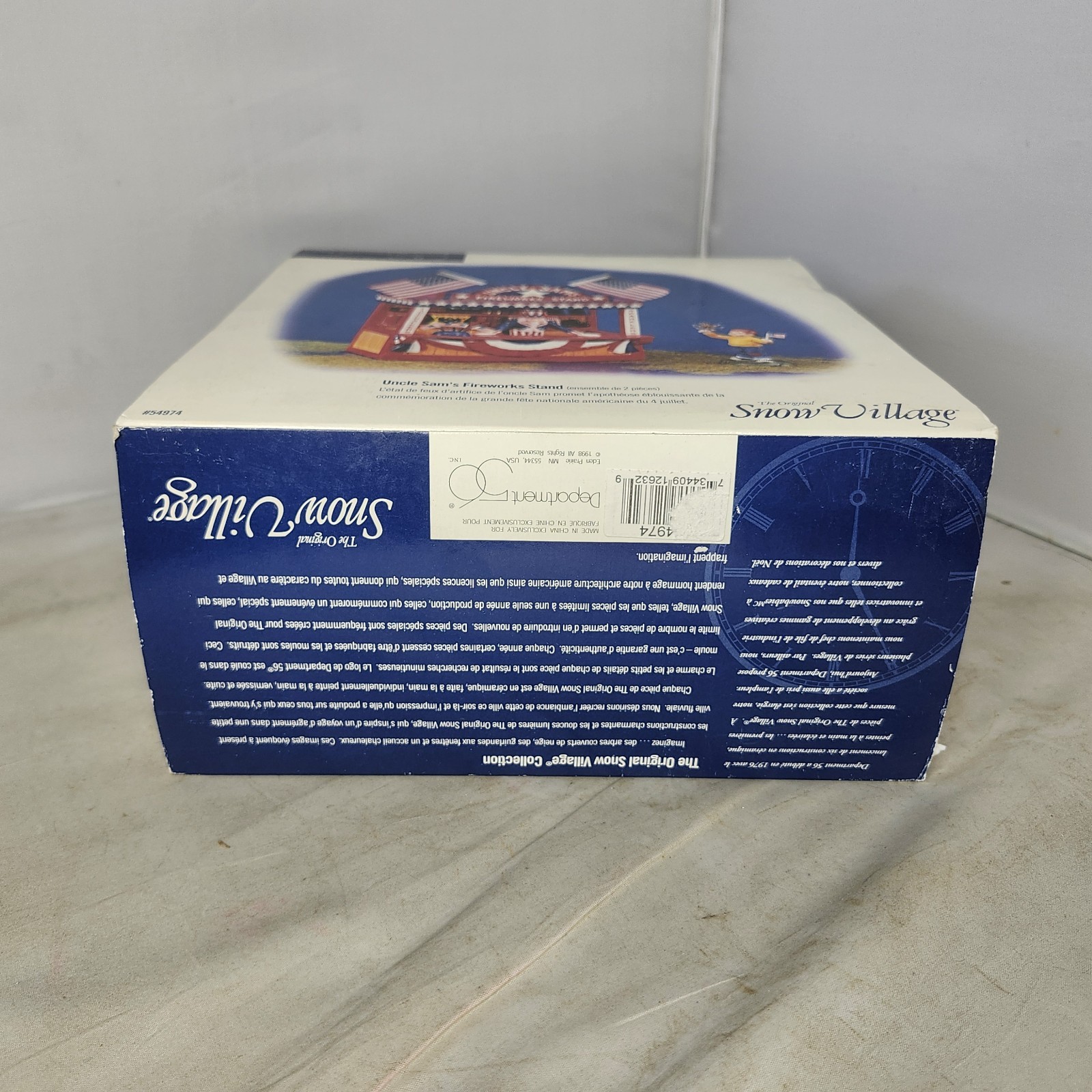 Dept 56 Snow Village Uncle Sam’s Fireworks Stand #54974 4th of July Patriotic