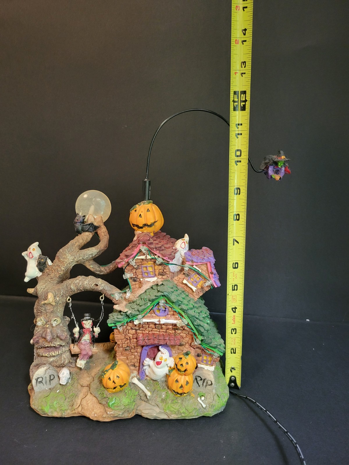 LED Product 12 Target Halloween Village Haunted Tree House Flying Witch READ