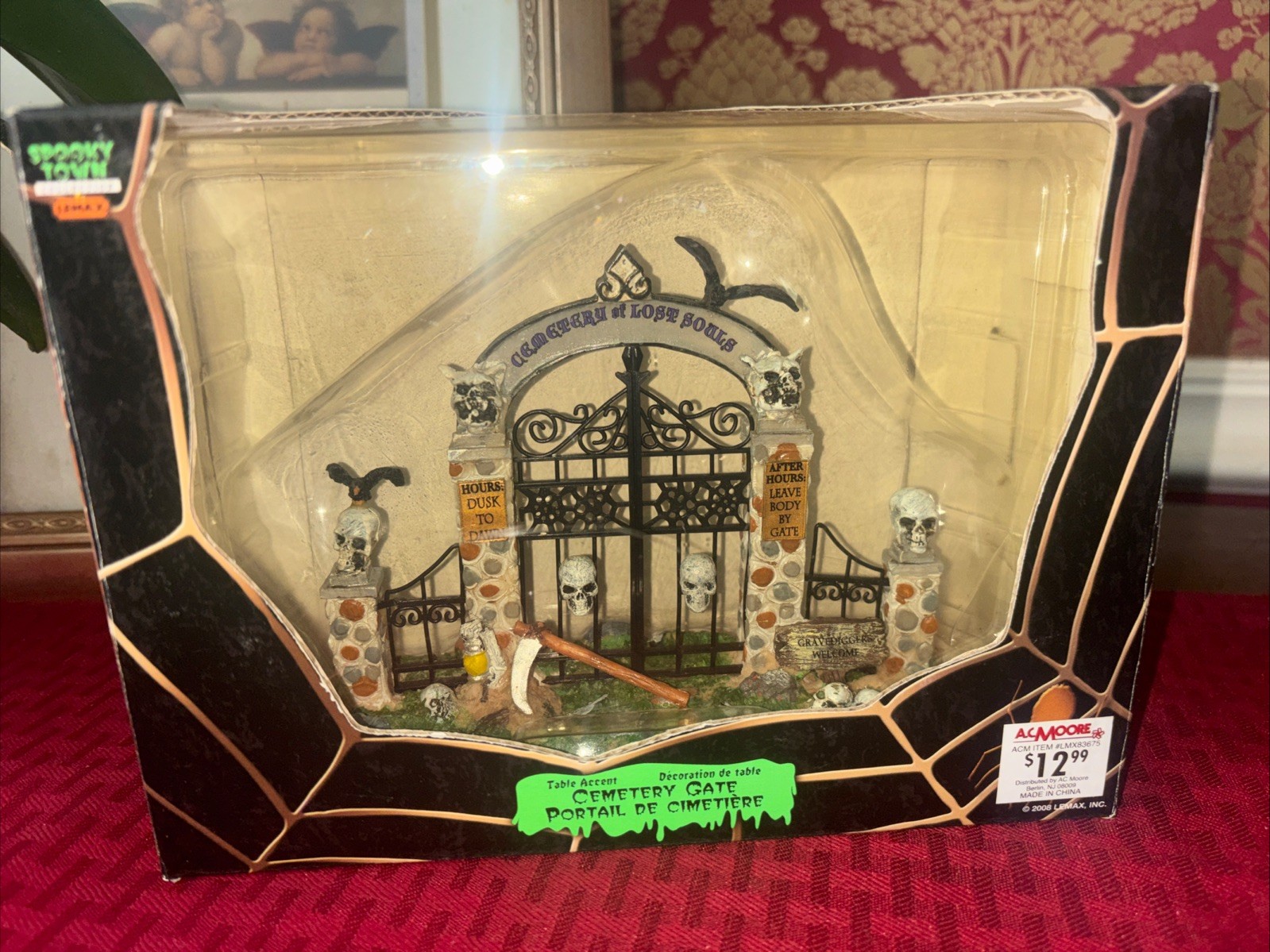 Lemax Spooky Town CEMETERY GATE of Lost Souls Halloween Village 2008 In Box