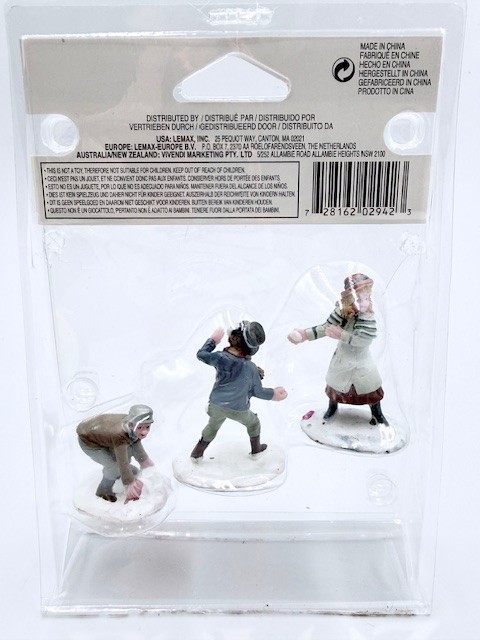 Lemax SNOWBALL SKIRMISH Set of 3 #02942 Christmas Village Figurine #2