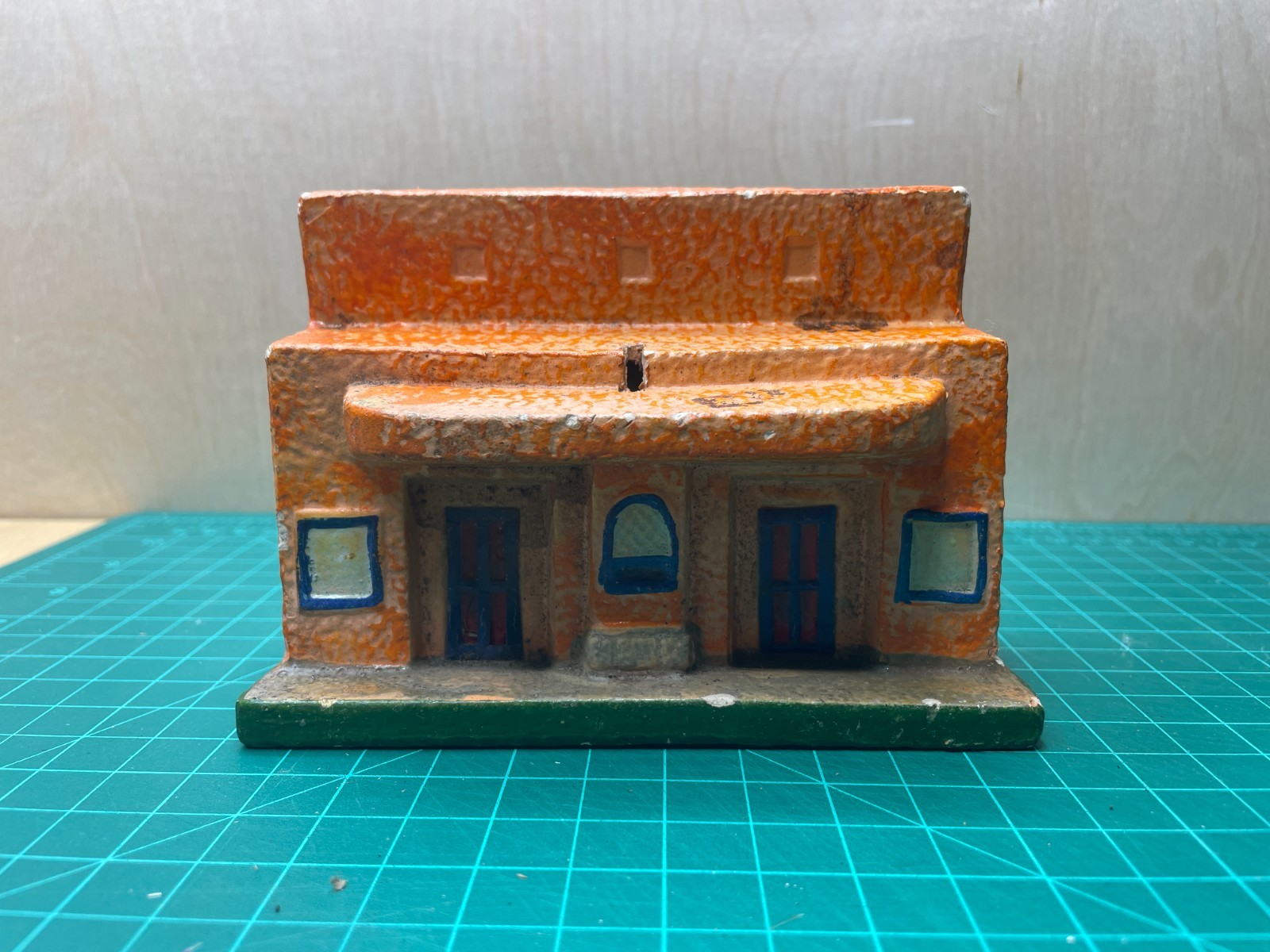 Vintage Paper Mache / Plaster Compo Putz Lightable Building