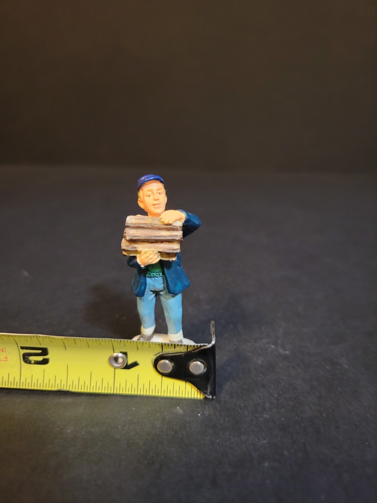 Lemax Christmas Village Town Boy Carrying Firewood Campfire Stack Wood