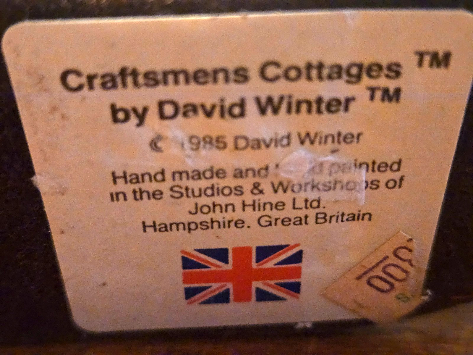David Winter Handmade Hand Painted Craftsmen Cottages No Box 1985 John Hine LTD