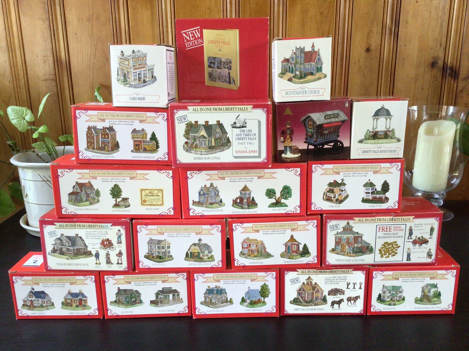 Liberty Falls Lot 27 Houses Buildings Pewter Figures & Accessories NEW w/ BOXES