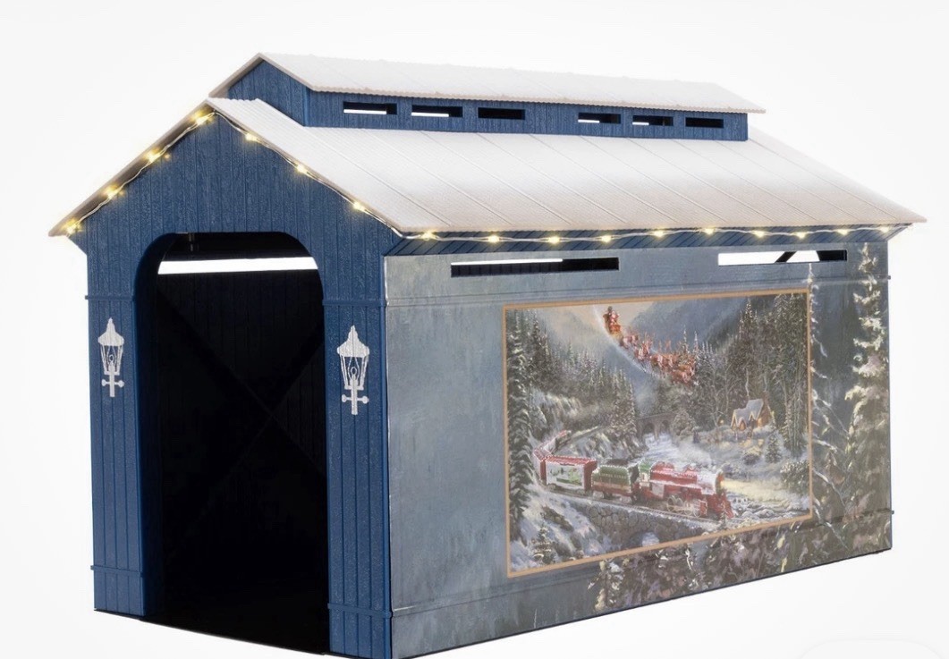 Thomas Kinkade Christmas Light Express Covered Bridge #2429160 Lionel NIB