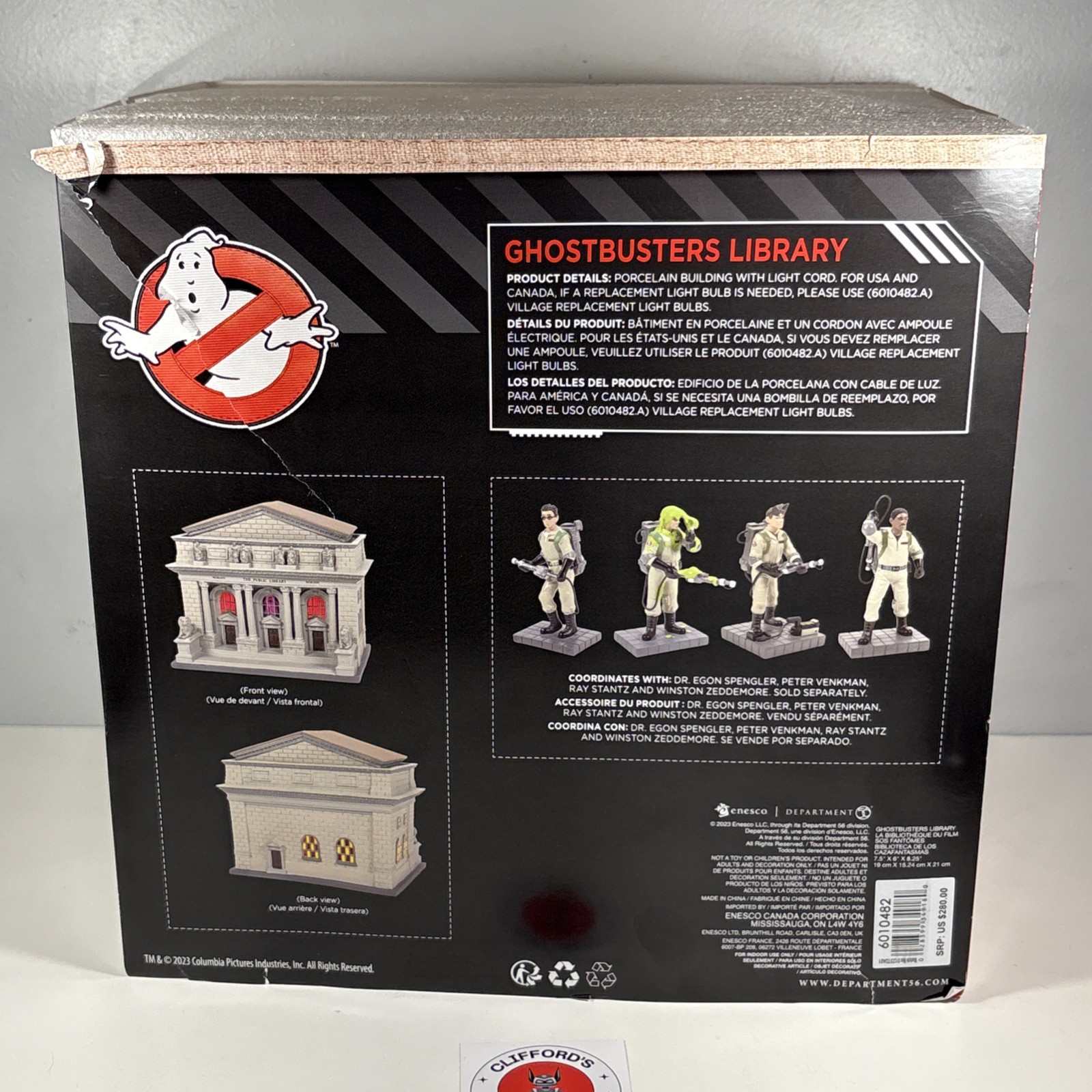 Department 56 Ghostbusters Library New Damaged Box