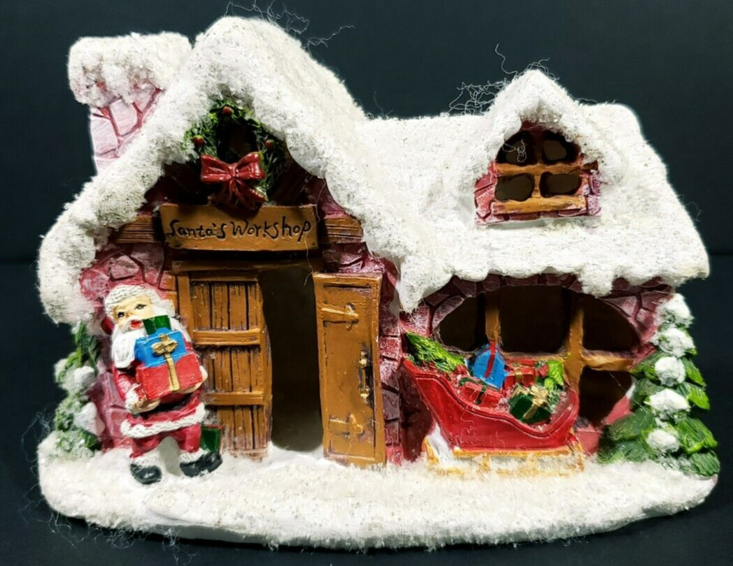 “Santa’s Workshop” Snow Covered Tiny Treasures 6″ x 4.5″ x 2.5″ Celebrate It