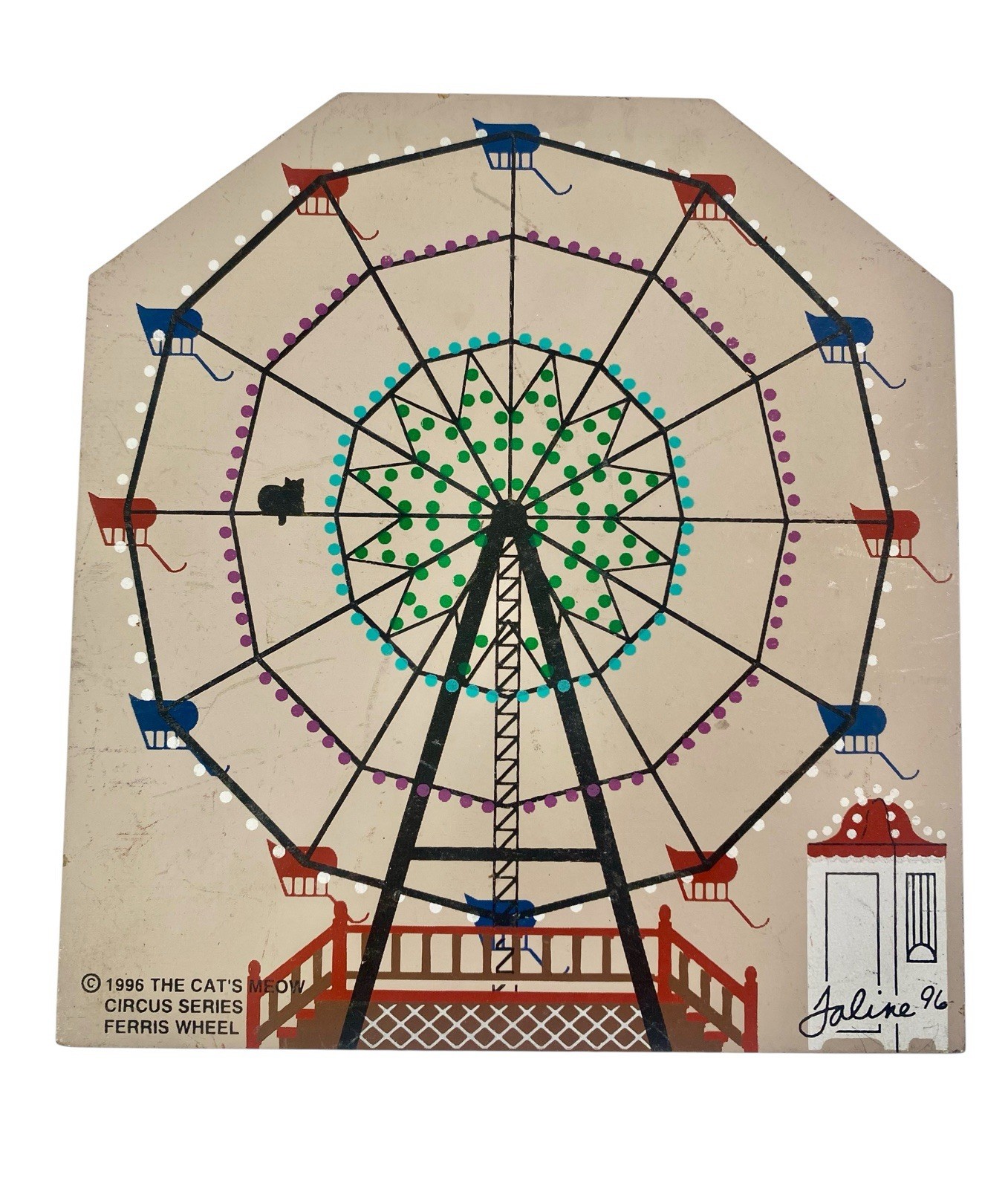 2 Cat’s Meow Collectibles Circus Series Ferris Wheel and Sideshow 96 Signed