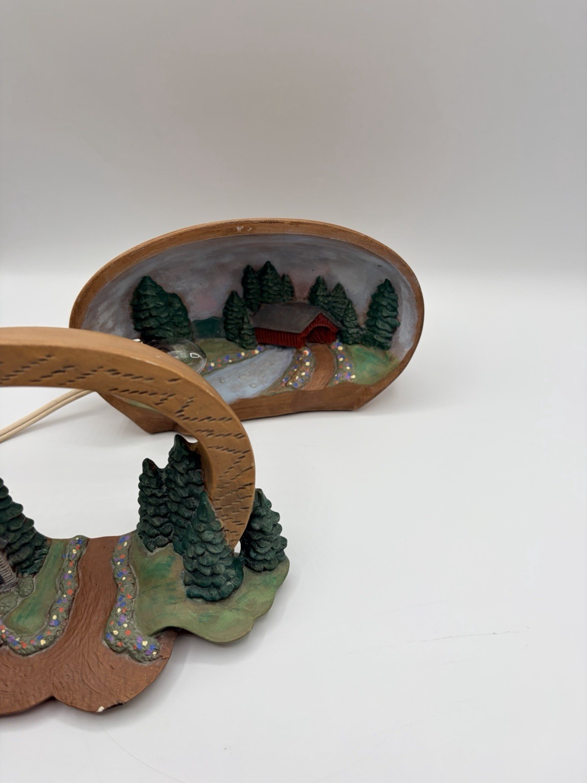 Gorgeous Ceramic Hershey Mold Ambient Glow Church Christmas Winter Scene Vintage