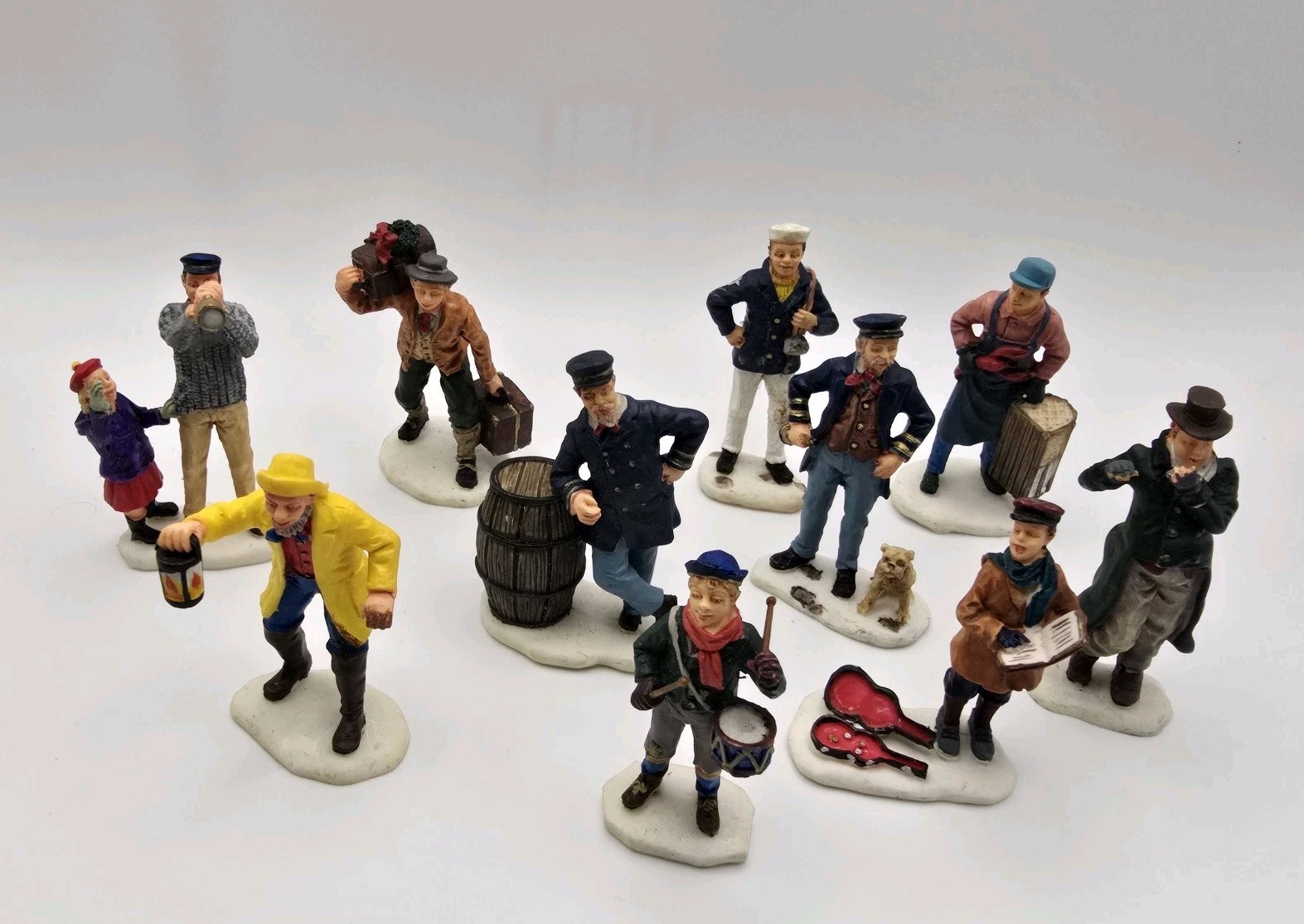 Bundle Of 10 Lemax Holiday Mini Figures~ Townspeople~ Vintage