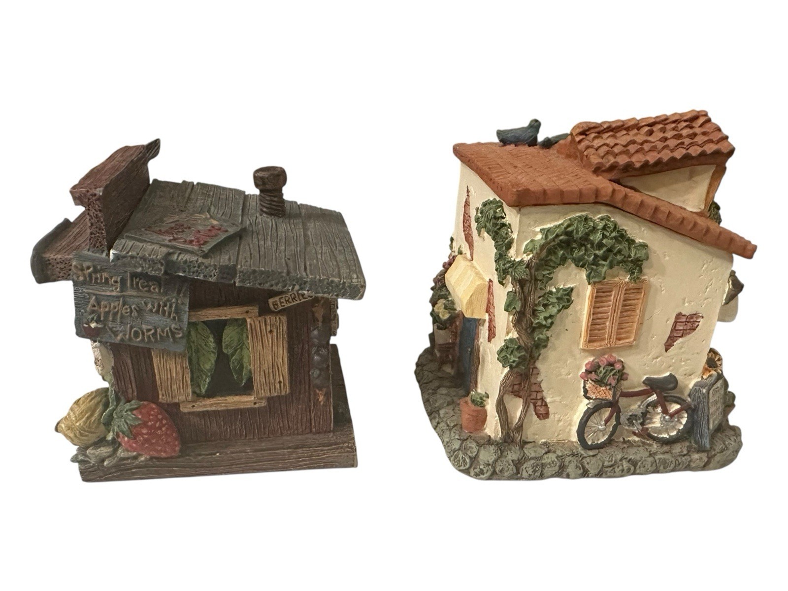 Flower Shop and Magpie Market Box FIGI Graphics 1997 Christmas Village Houses