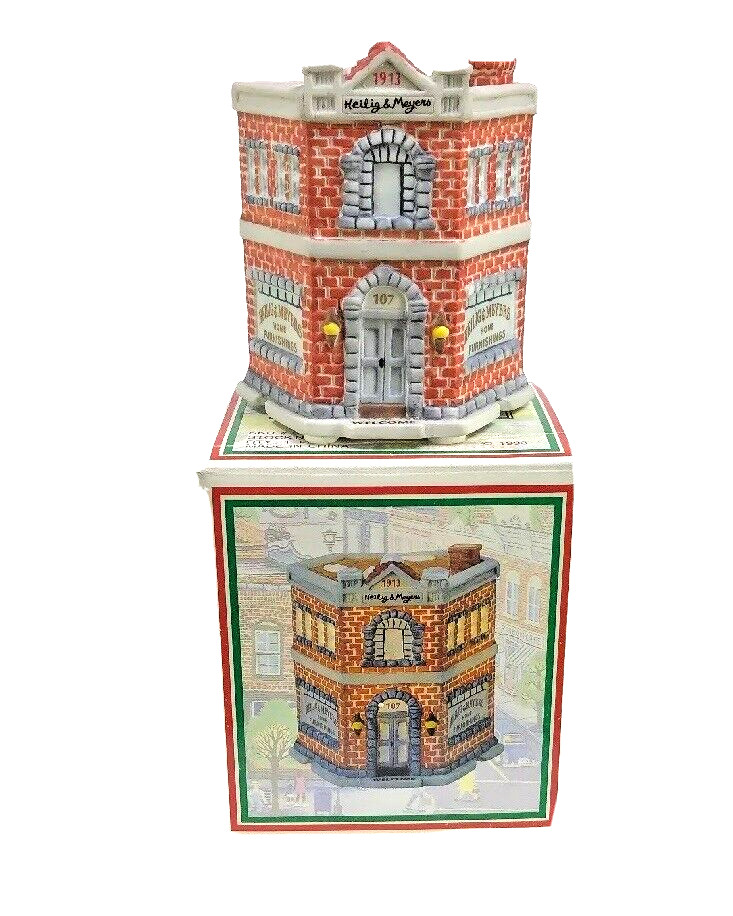 Helig & Meyers Furniture Home Town America Ceramic Christmas Village 1993 NOS