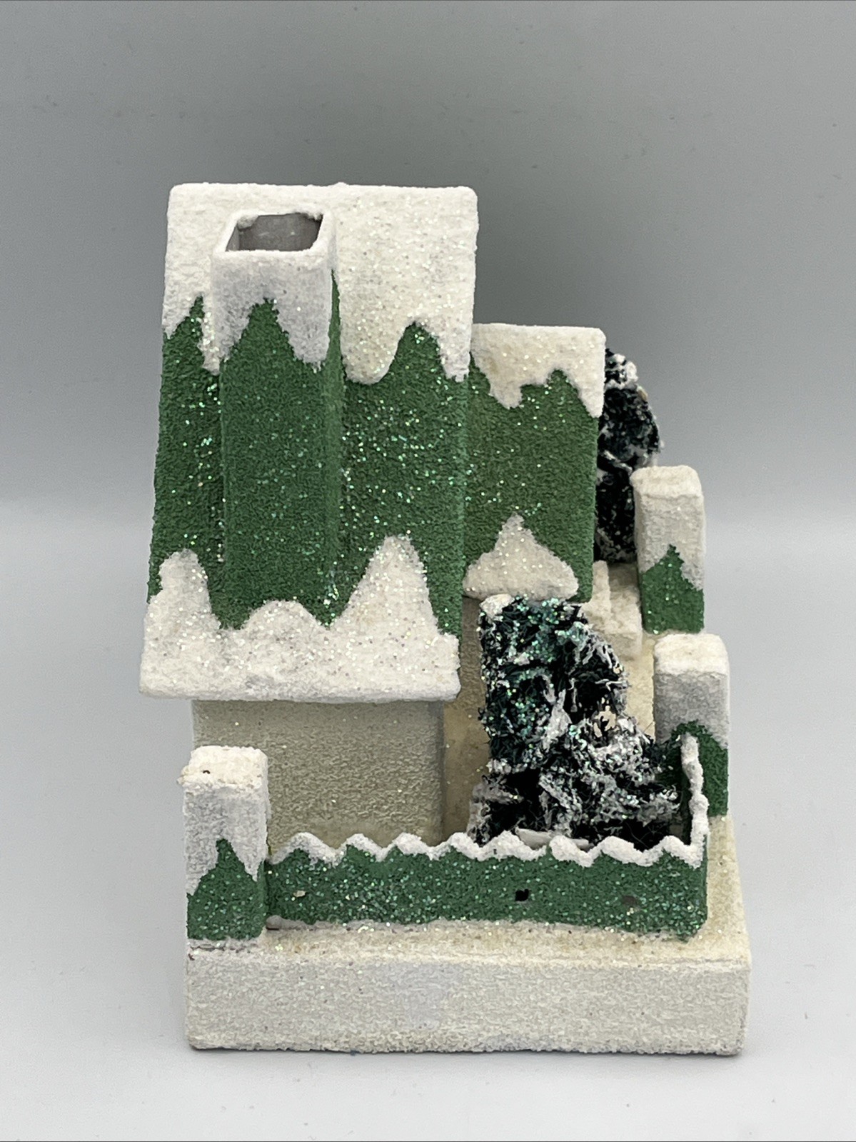 Christopher Radko Shiny Brite Green and White Putz House