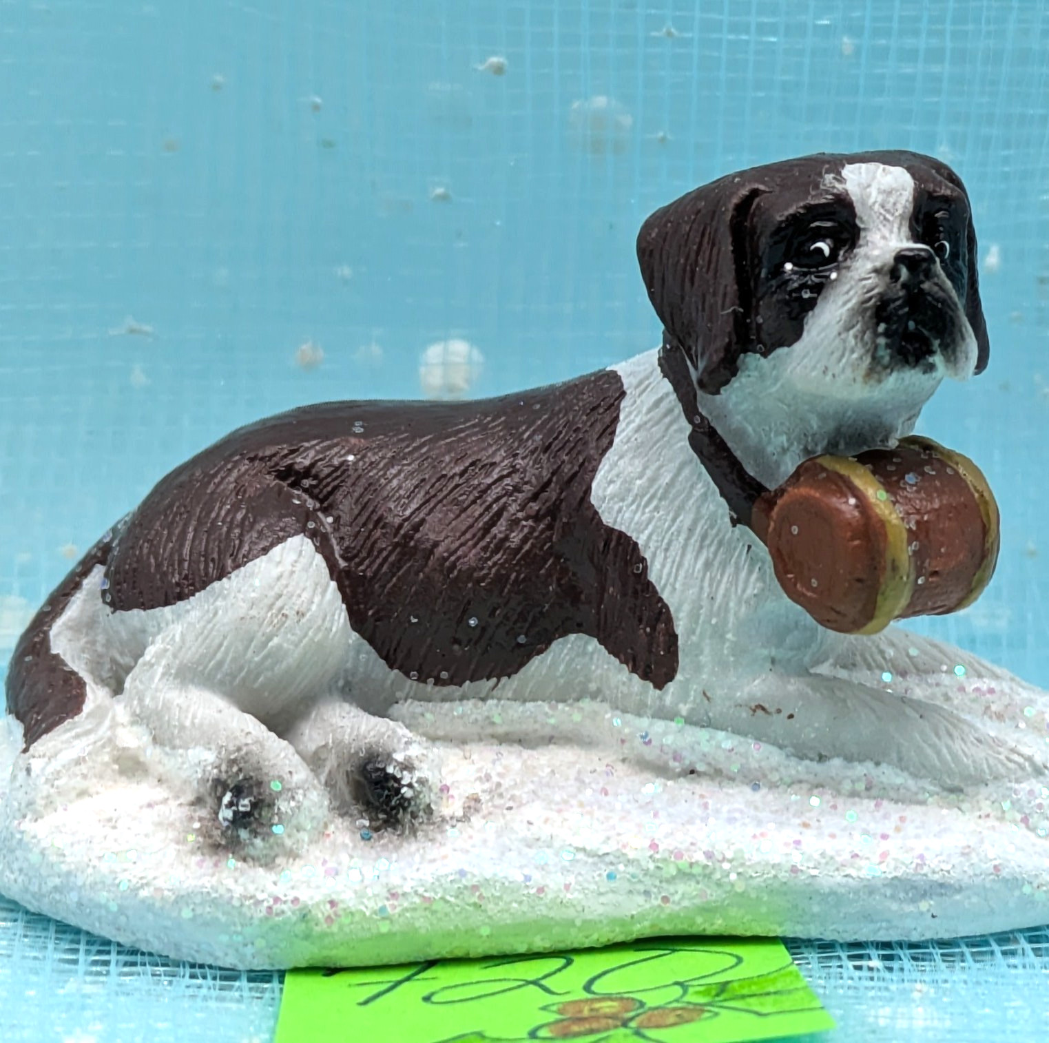 St. Bernard Saint rescue dog LARGER SCALE Christmas Village Figurine INV720