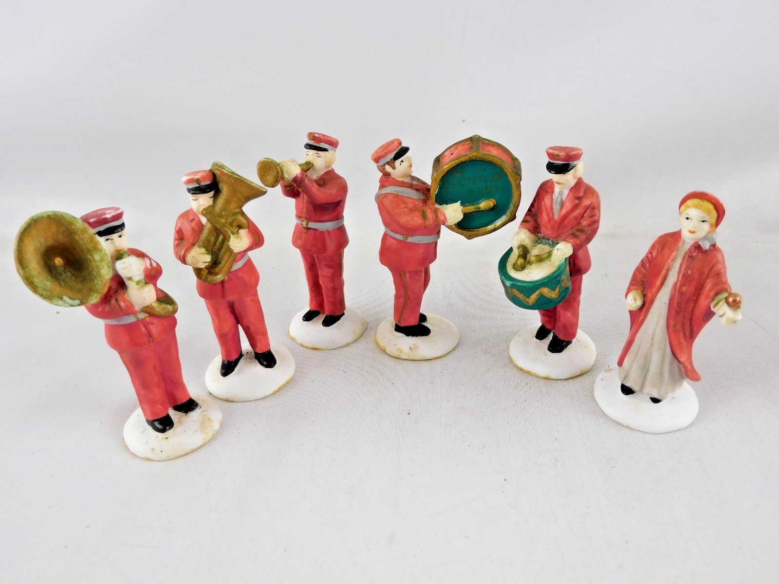 Vtg Dept 56 Salvation Army Band 6 Pcs Porcelain Heritage Village Taiwan 5985-4