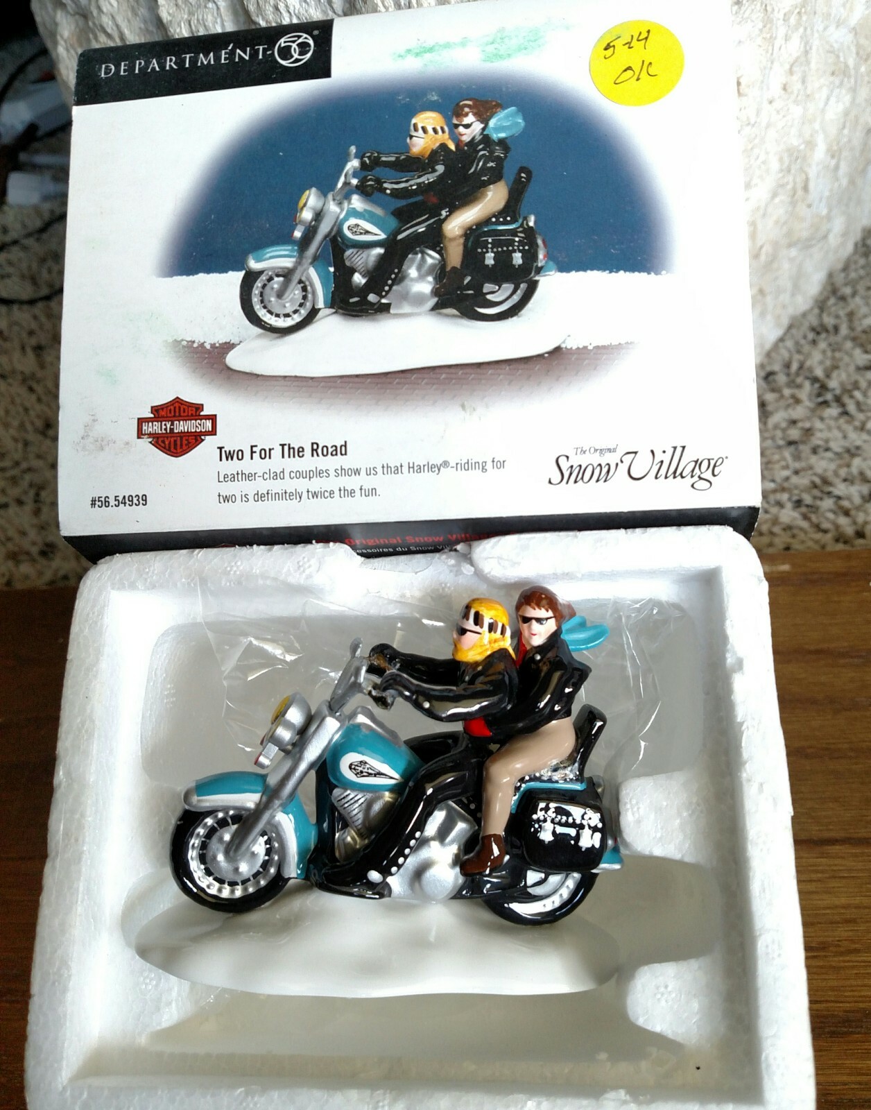 Harley Two For The Road Blue #54939 Snow Village Department 56 -BUYER GUARANTEE