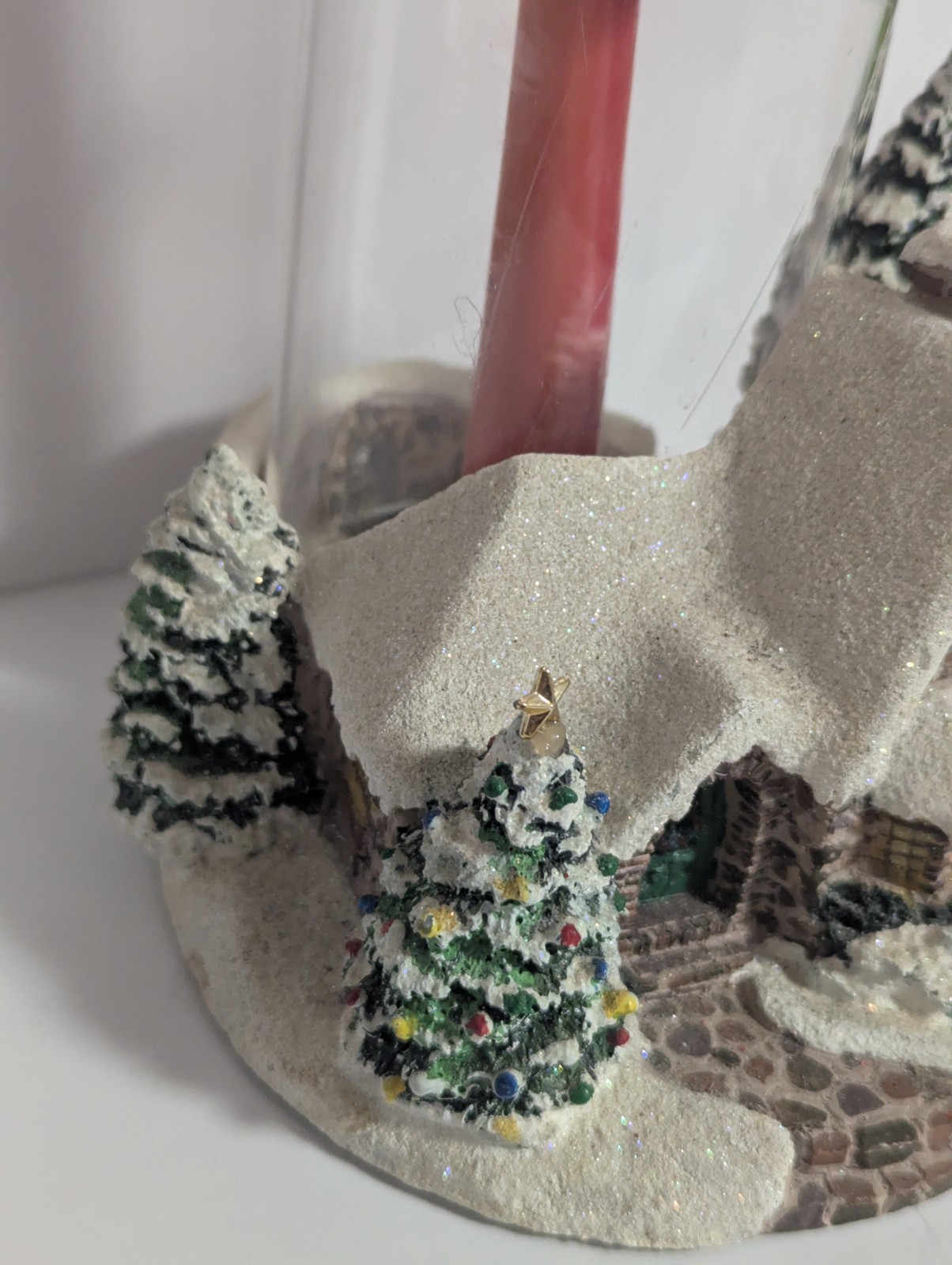 Thomas Kinkade Teleflora Memories of Christmas Candle Holder Santa Globe