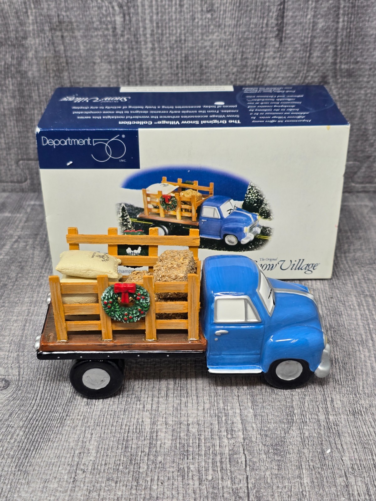Dept. 56 Snow Village Farmer’s Flatbed Truck #54955 Retired Handpainted Ceramic