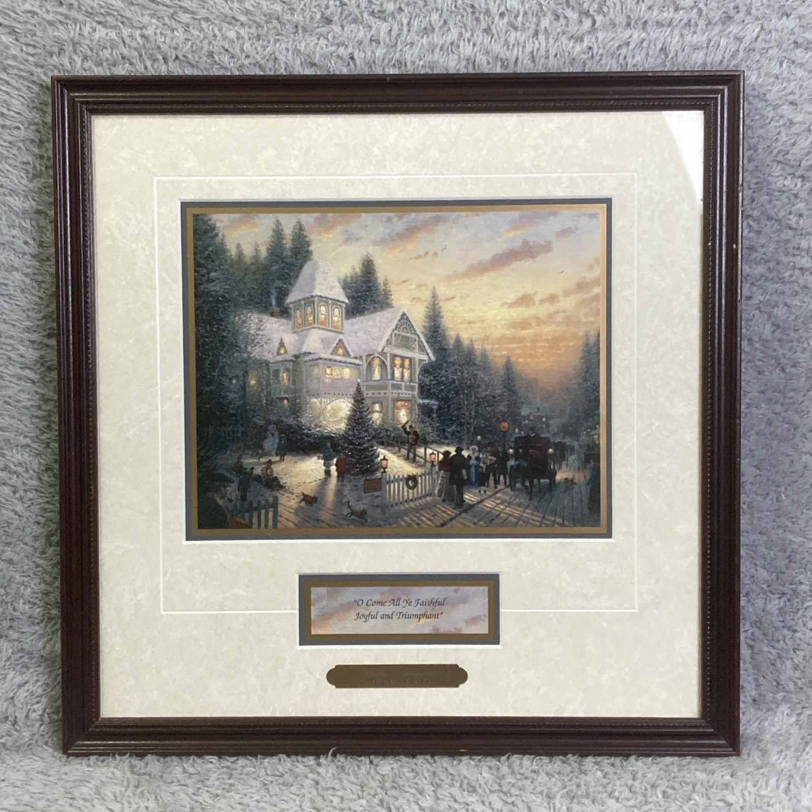 Thomas Kinkade Victorian Christmas I Painting Framed COA 1 Of 3 In Series
