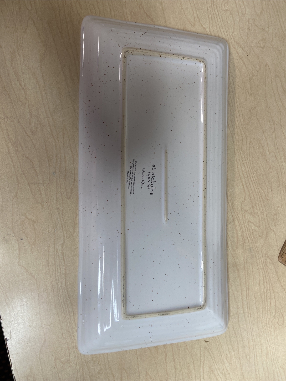 St. Nicholas Square 14 X 7 Platter, Winter White PRE OWNED EUC Kohls