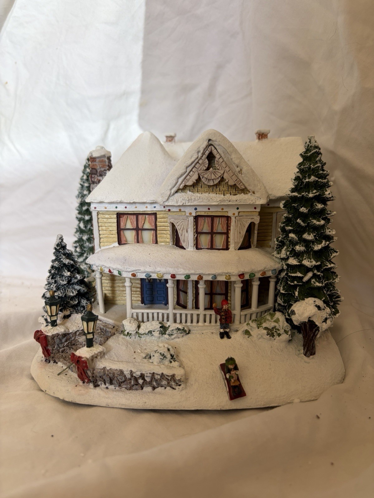 Thomas Kinkade Hawthorne Christmas Village set of excellent Hand Painted Homes
