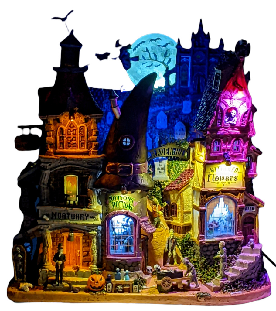Lemax Spooky Town RAVEN HILL #25919 NRFB 2022 Halloween Village Facade LED Lit *