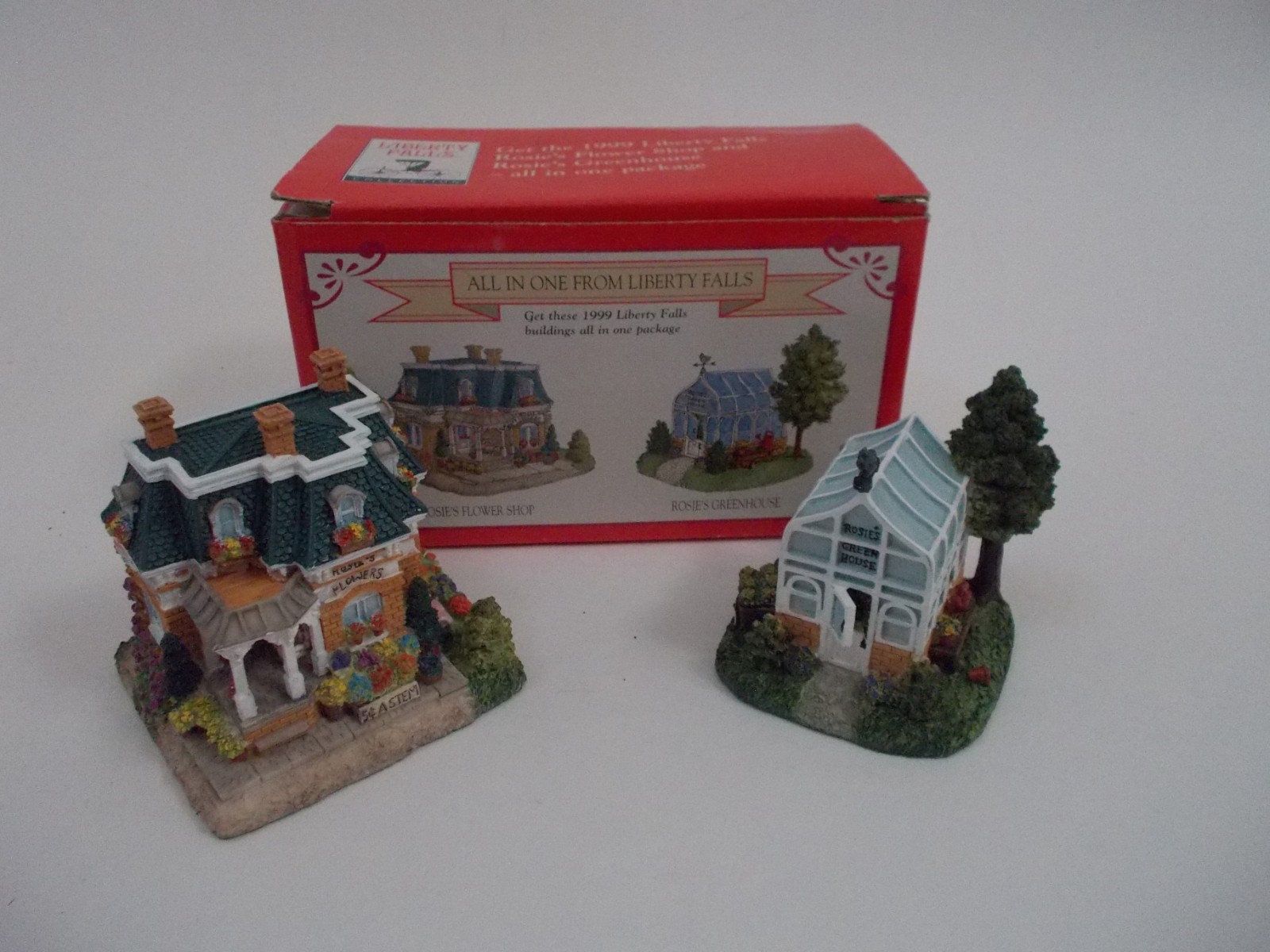 LIBERTY FALLS Rosie’s Flower Shop & Greenhouse Miniature Village House