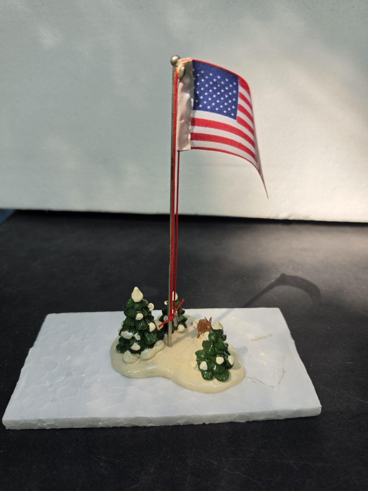 Dept 56 Village Flag Pole #5177-2 Handpainted Accessory w/ Box