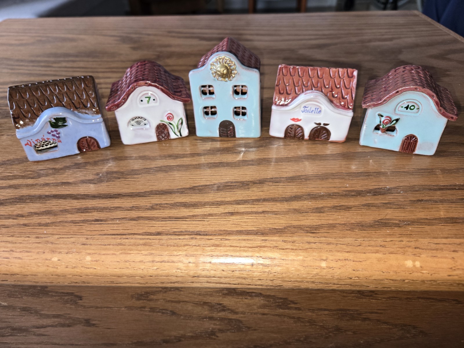 Handmade Miniature Village Cottages-Czech, Group Of 5