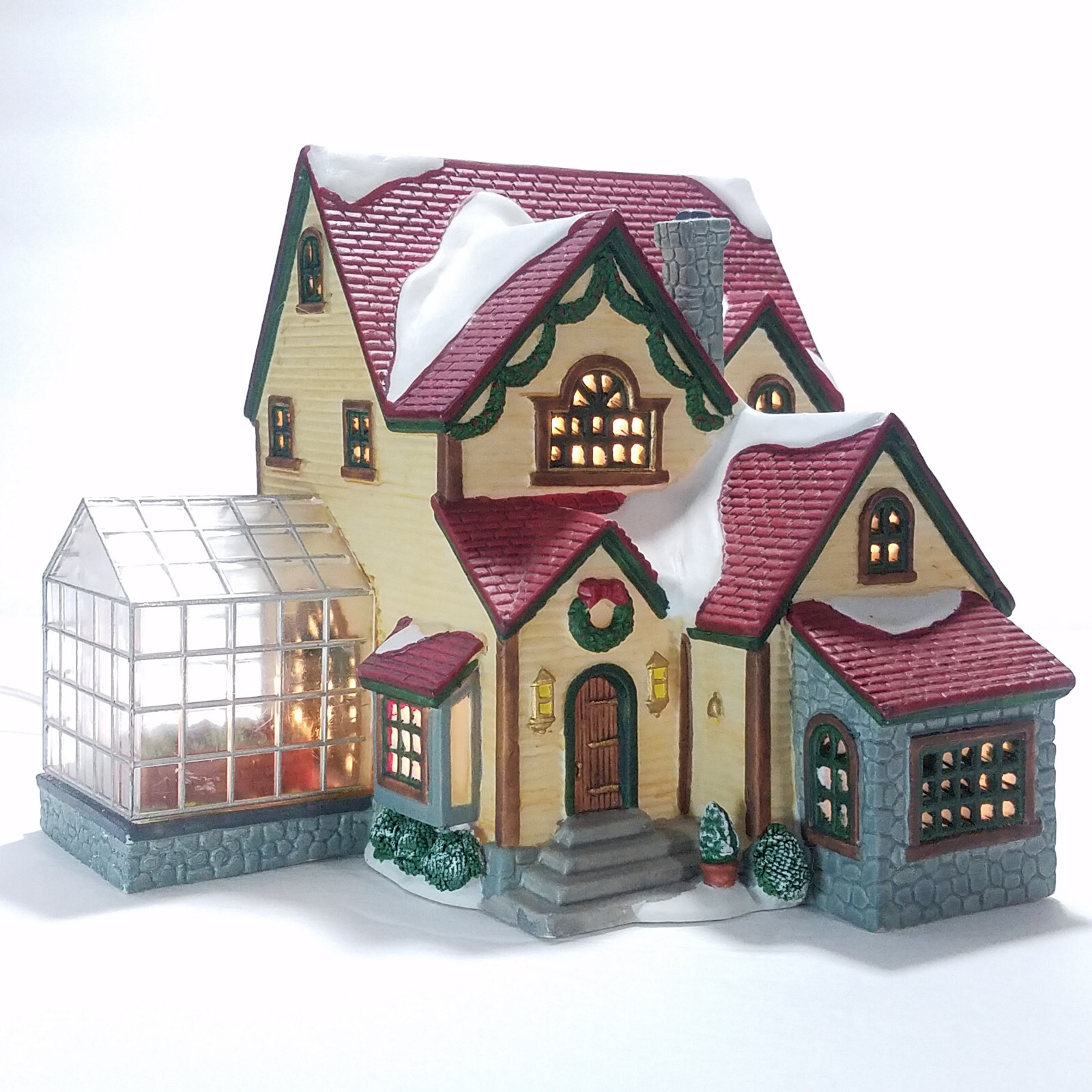 Lemax 1998 Nancy’s Nurseries Jukebox Junction #85279 Greenhouse Chimney Red Tile