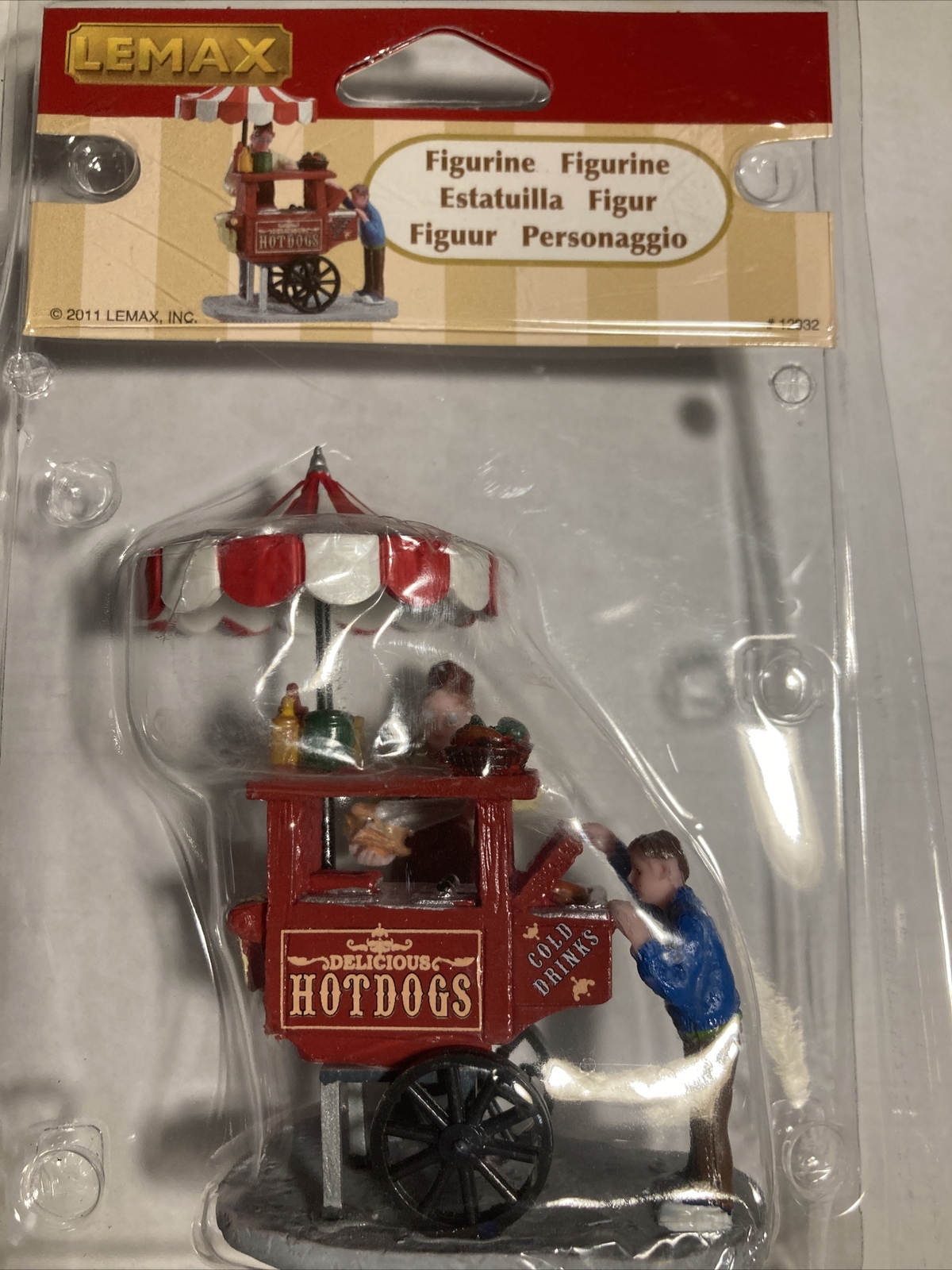 Lemax Hot Dog Food Cart Holiday Village Carnival Train Accent