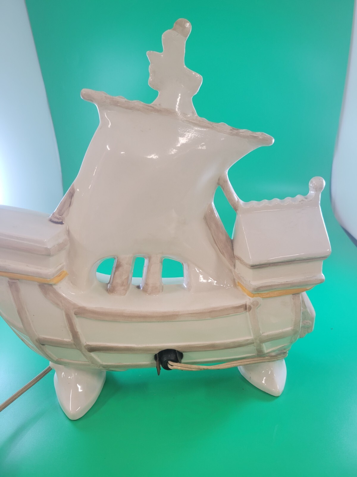 Porcelain Lighted Pirate Ship 15″ x 13″ x 4″ UNPAINTED
