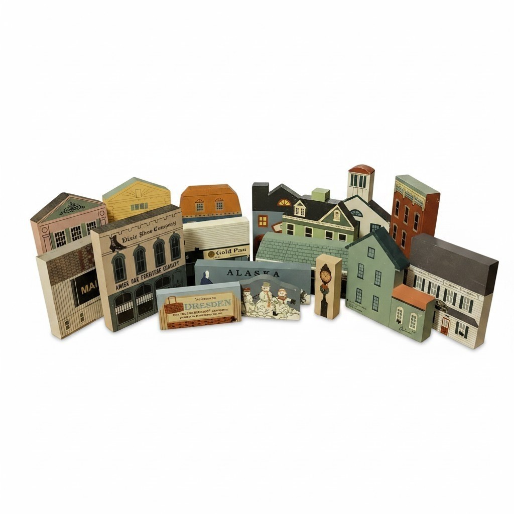 Cats Meow 1990’s Houses Stores 15 Pieces