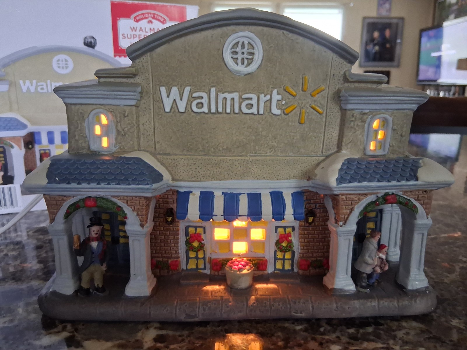 Holiday Time Walmart Supercenter 2019 Christmas Village Lighted Building RARE