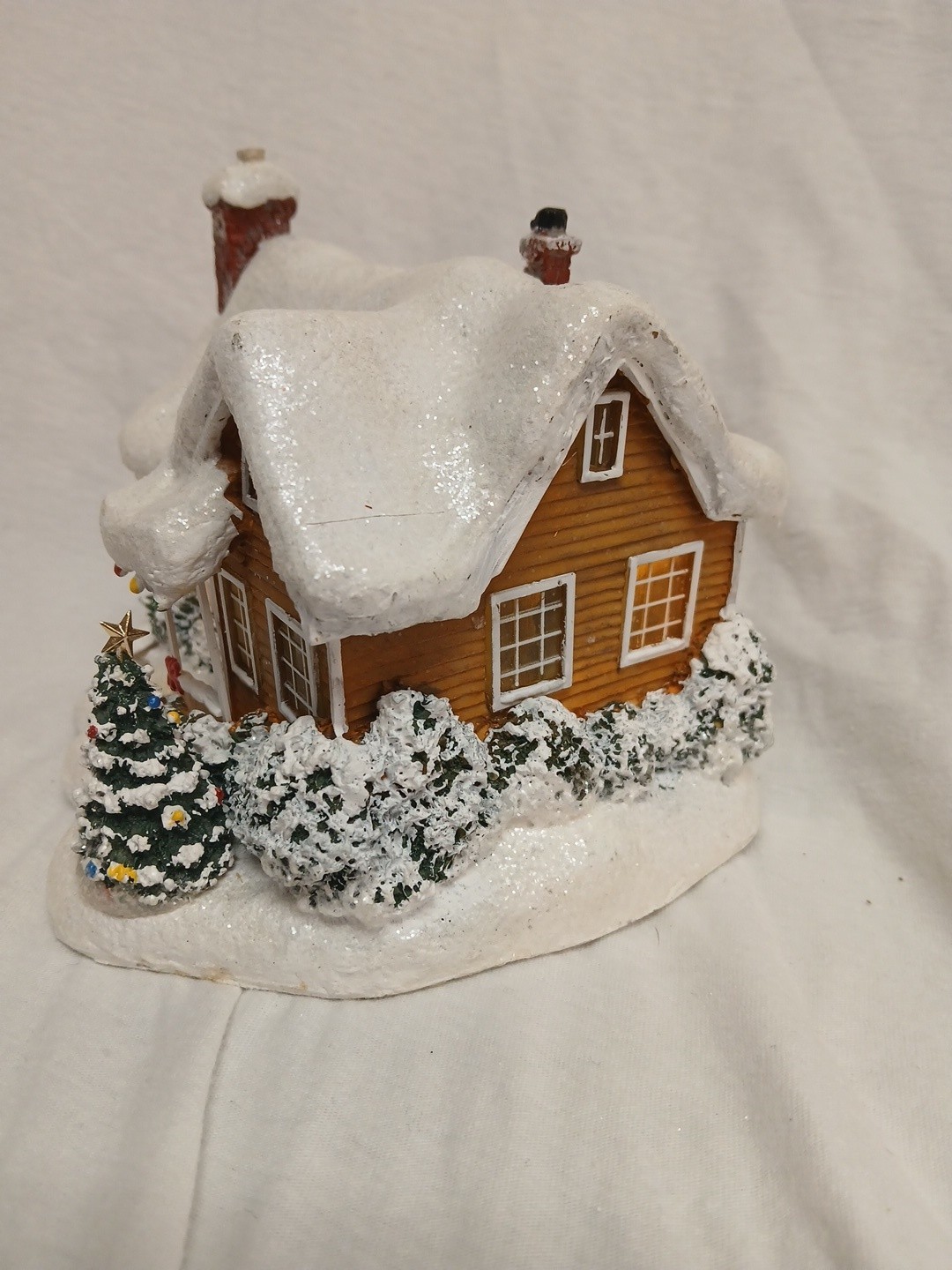 Thomas Kinkade Childhood Home Lighted Village Teleflora 2008 Christmas Cottage