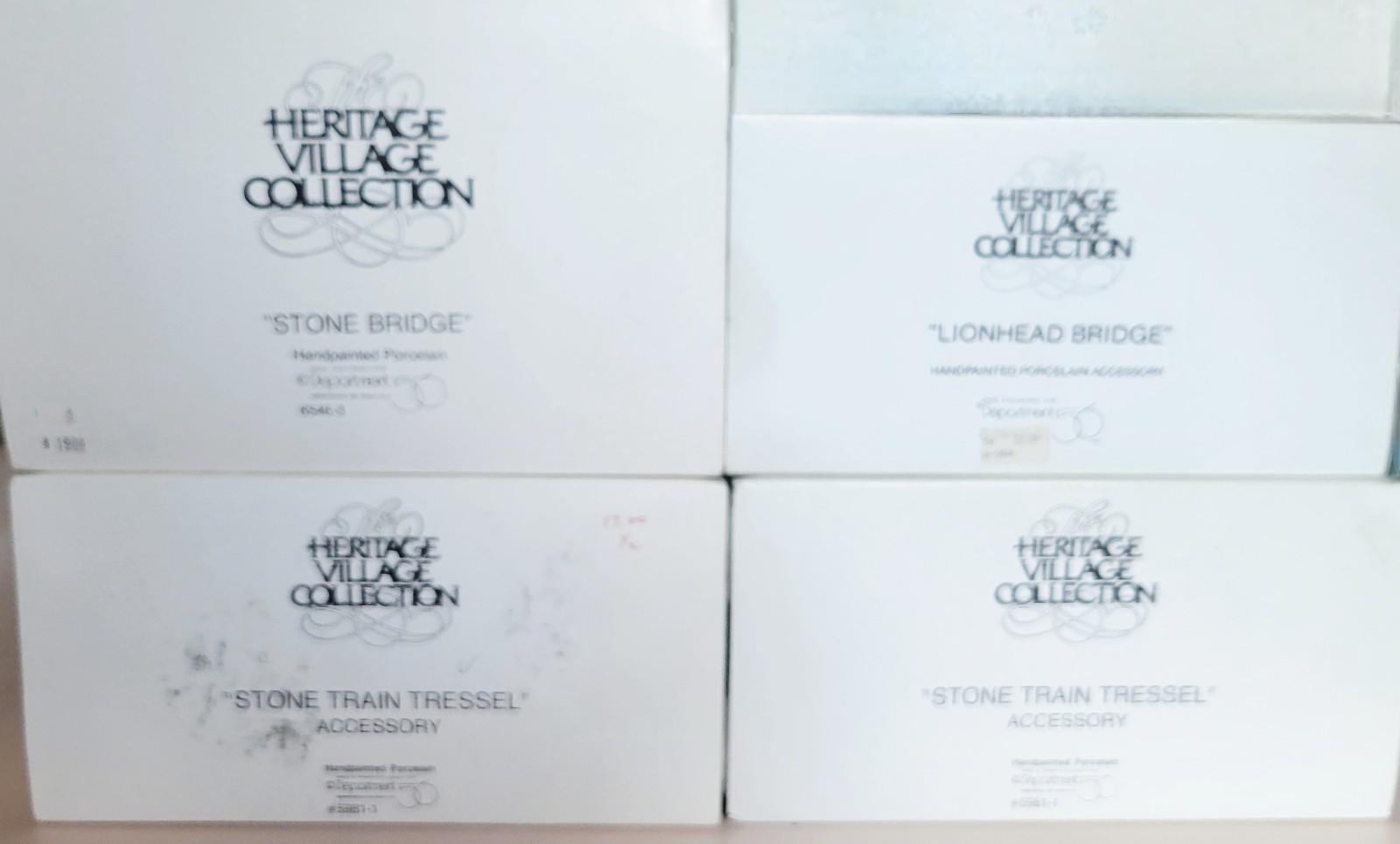 X4 DEPT 56 HERITAGE VILLAGE COLLECTION BRIDGES/TRESSELS – NEW OLD STOCK – SAVE $