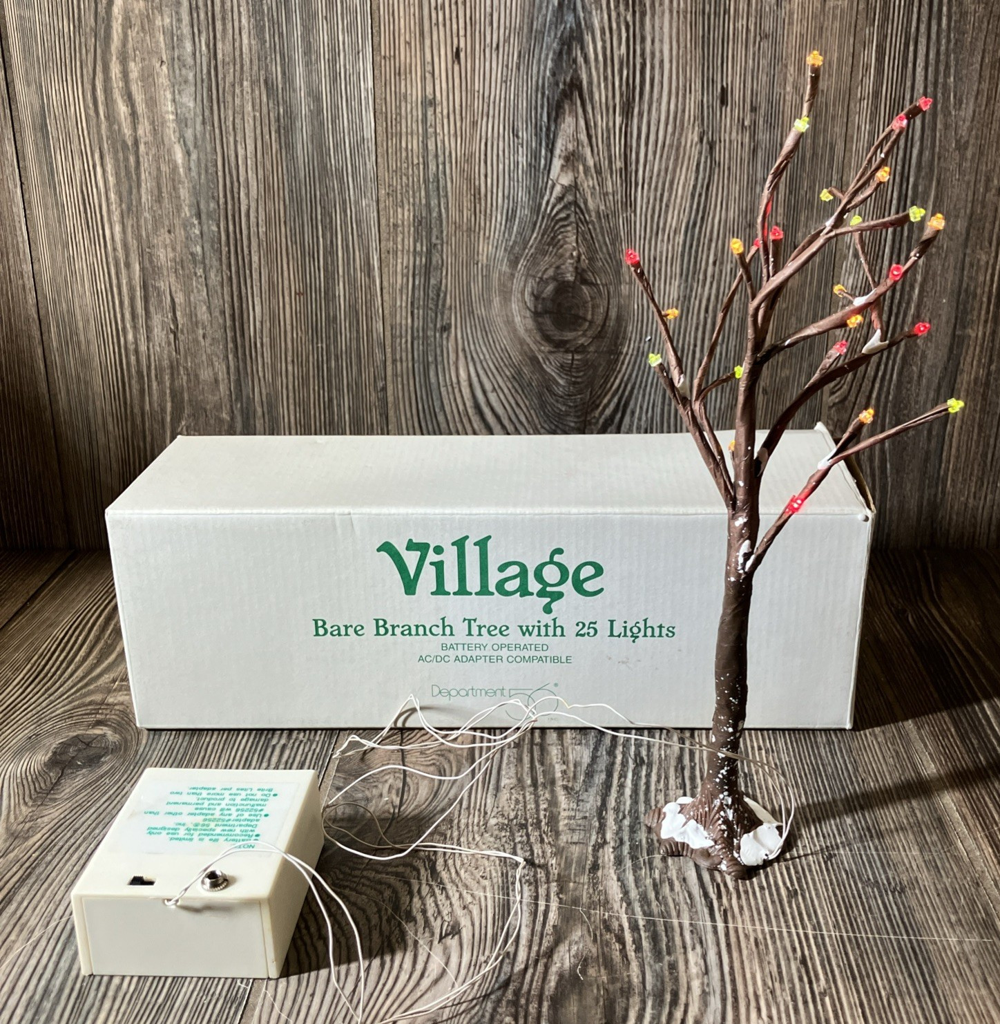 Dept 56 Bare Branch Tree w/25 Lights, Multi-colored 52434, box Tested Work VIDEO
