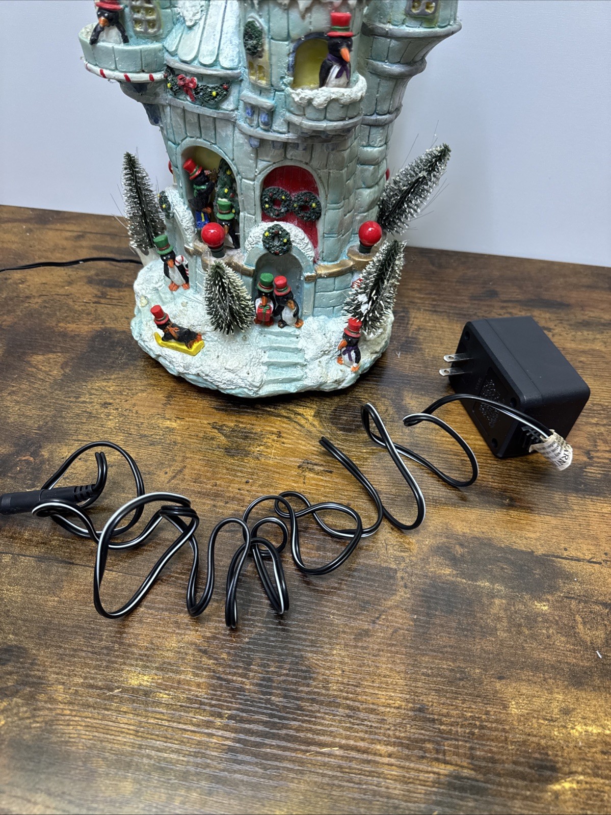 Puleo 16″ Winter Ice Castle Fiber Optic Color Changing Christmas Village READ