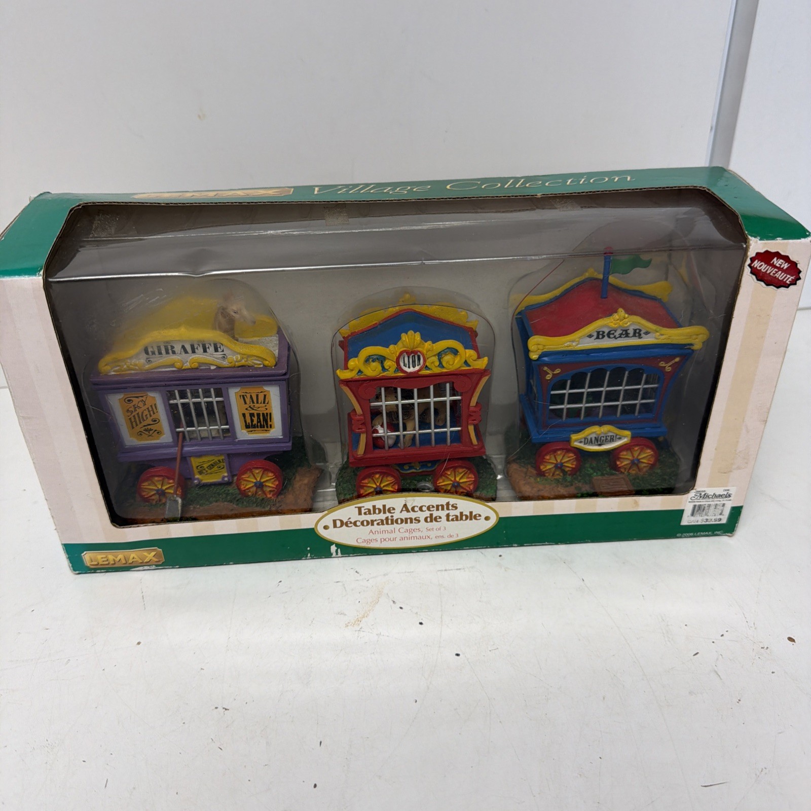 Vintage 2006 Lemax Village Collection Animal Cages Circus Wagons Table Accents
