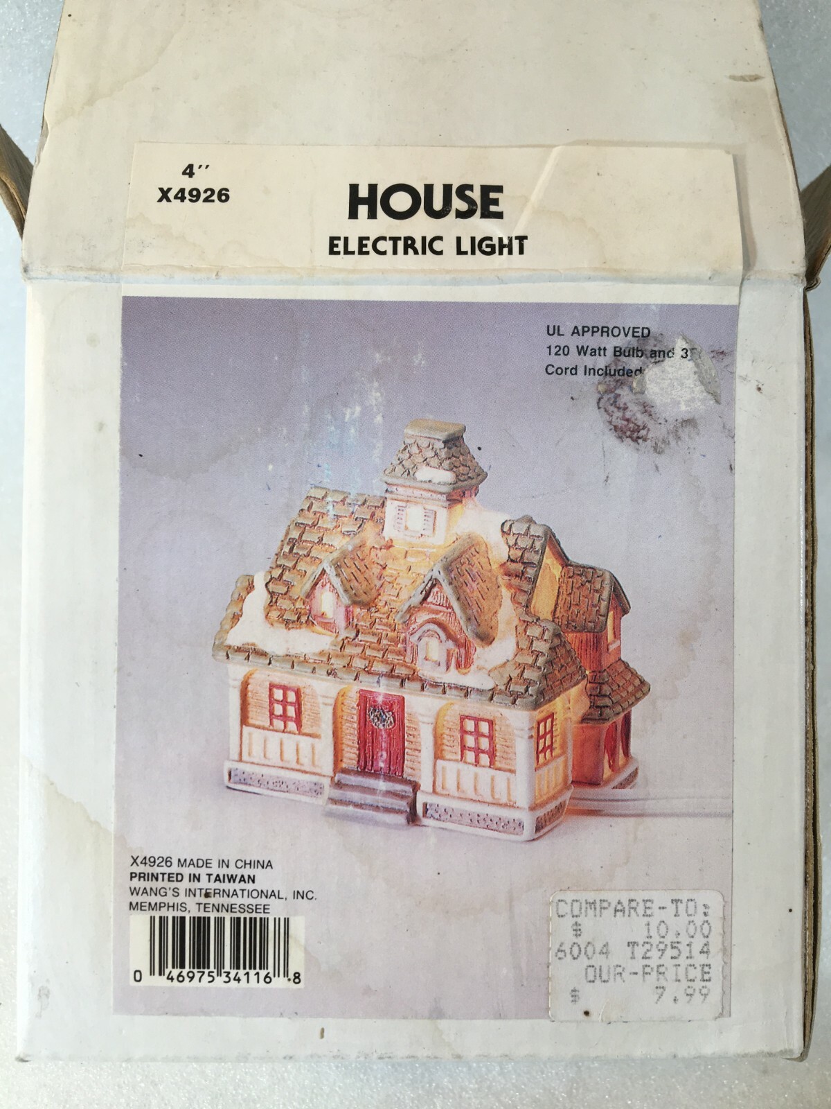 3-3/4″ Porcelain Hand Painted Lighted Christmas House