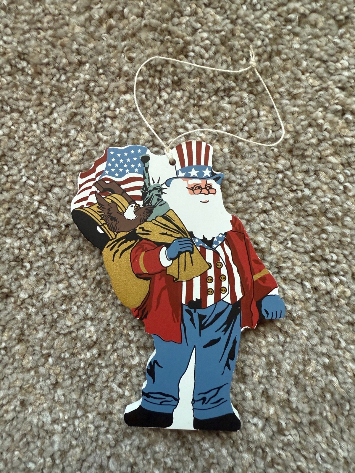 VTG The Cats Meow Village Holiday Christmas Ornament Decor “Patriotic Santa”