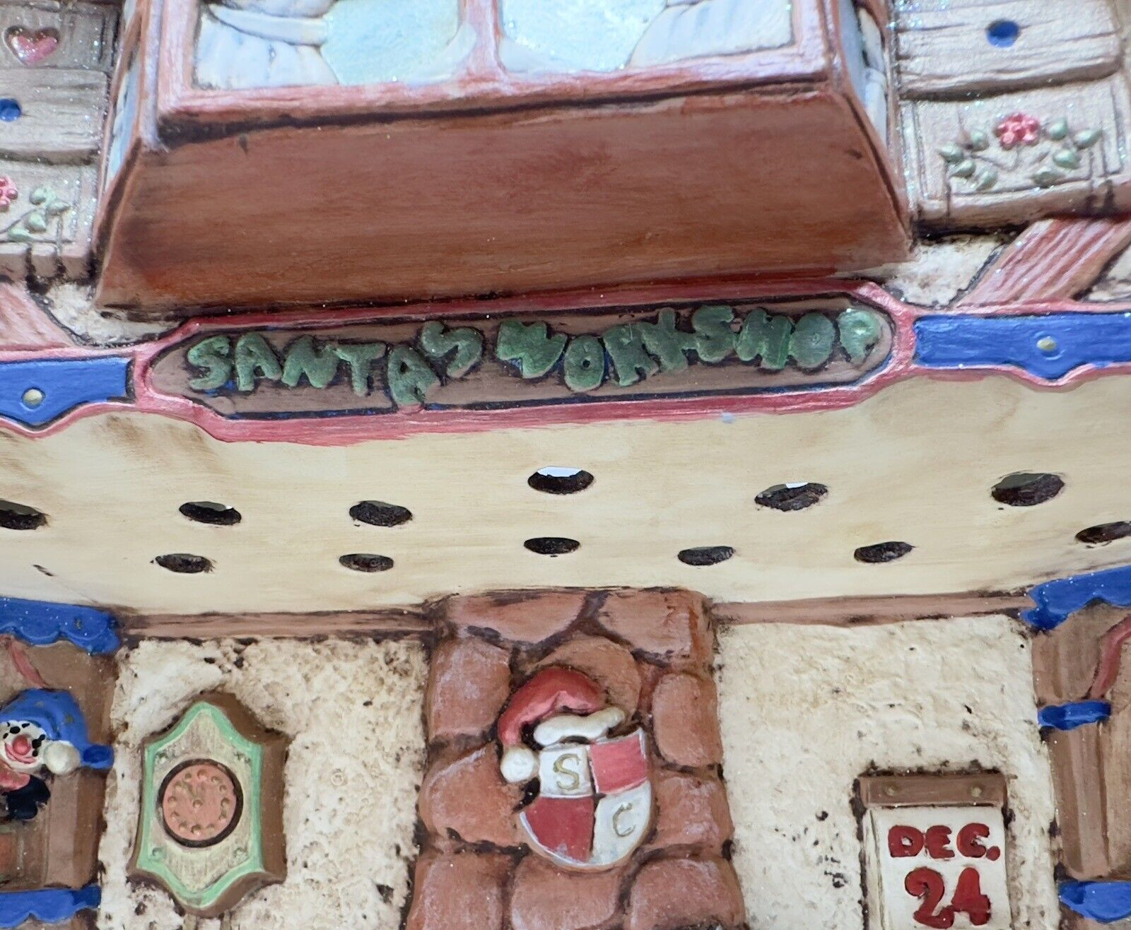 Vtg Provincial Ceramic Mold Santa’s Workshop Christmas House SOME BROKEN SNOW