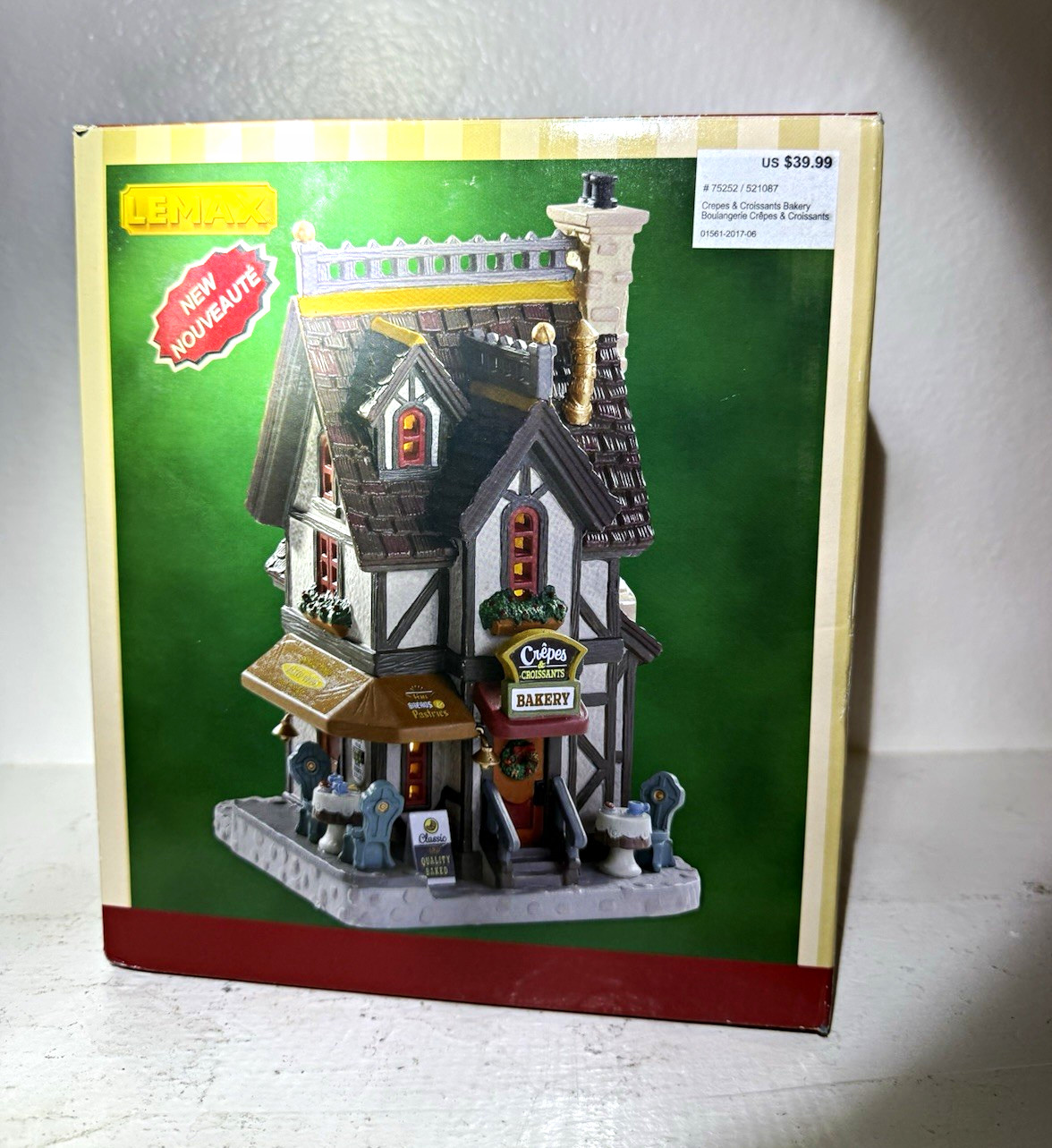 Lemax Crepes & Croissants Bakery Porcelain Illuminated Building Christmas 2017