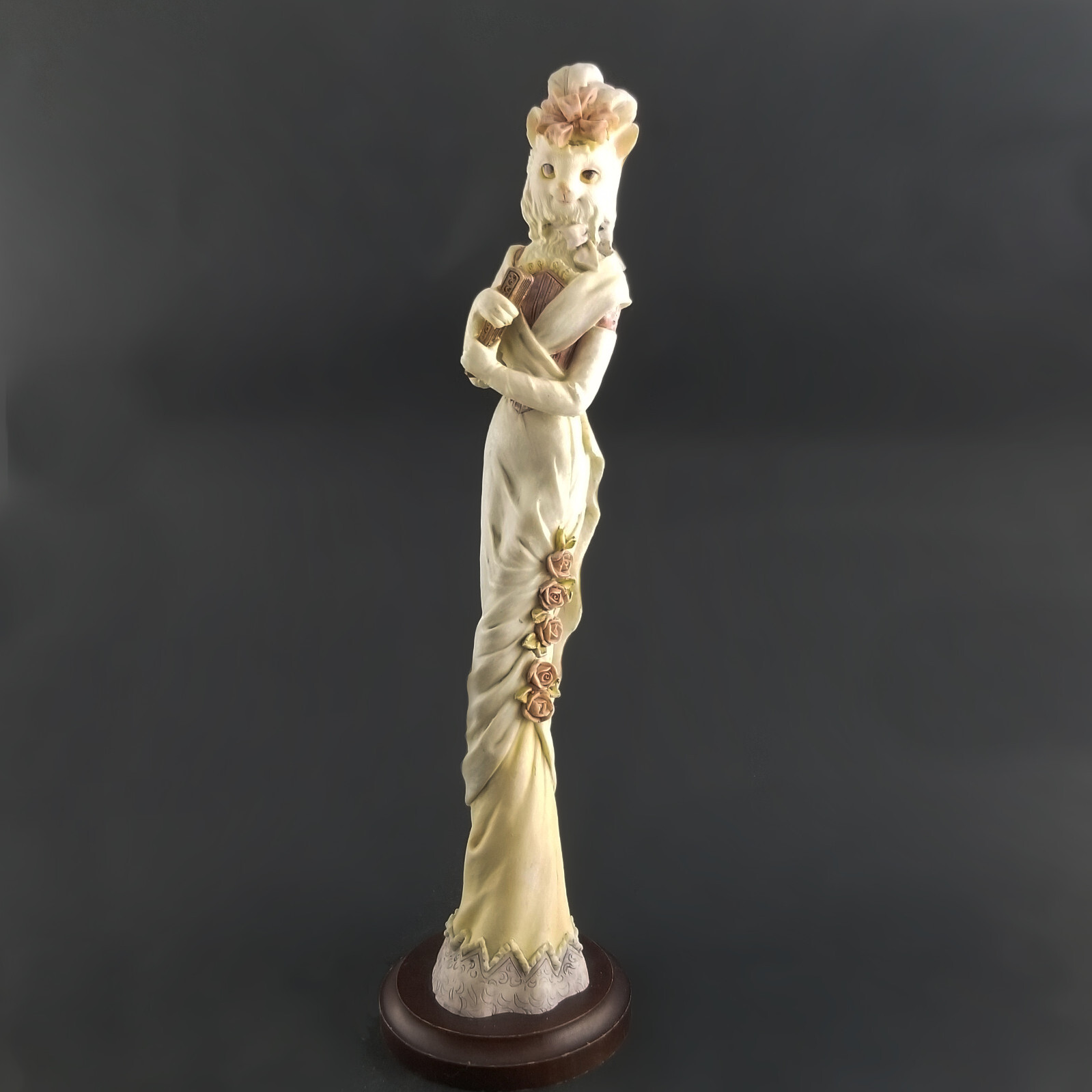 The Cats Meow Resin Feline Pencil Figurine Victorian Style Vintage 12″ Tall